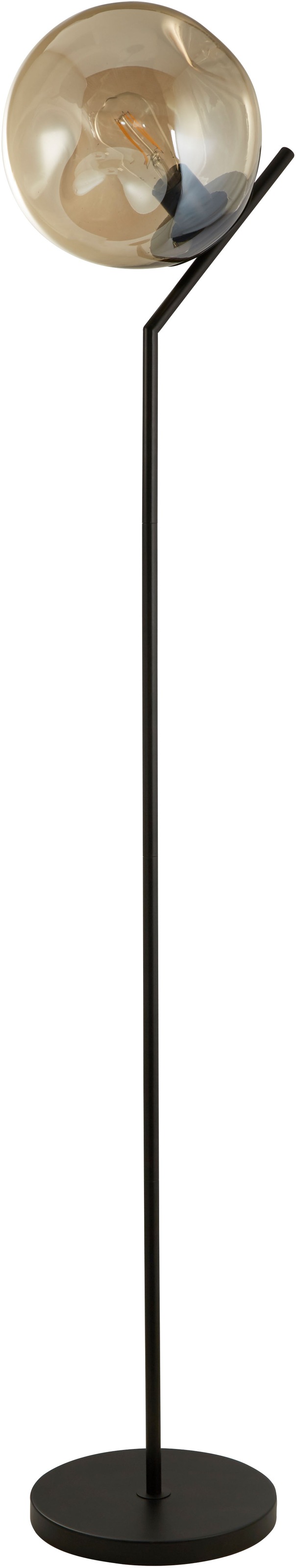 Searchlight Stehlampe »Punch Floor Lamp - Black Metal & Champagne Punched Glass« E27 1 Stk.