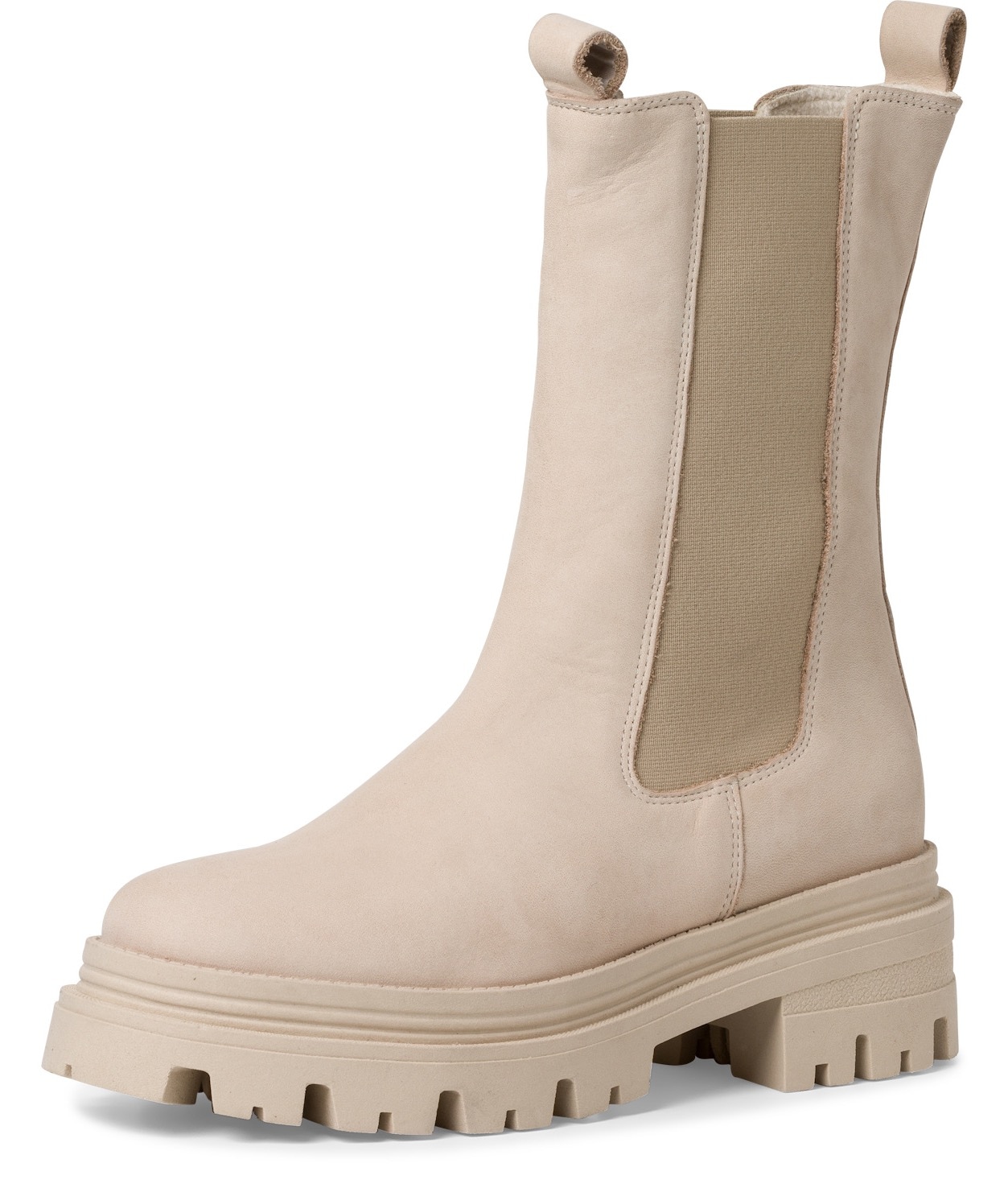 Tamaris Chelseaboots, Blockabsatz, Schlupfboots, Kurzstiefel, beidseitige Stretcheinsätze