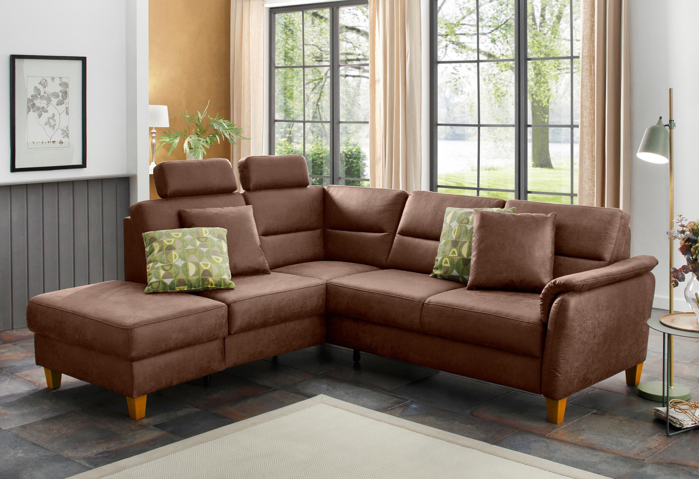 Home affaire Ecksofa "Palmera L-Form, B: 236 cm" optional Bettfunktion & Be günstig online kaufen