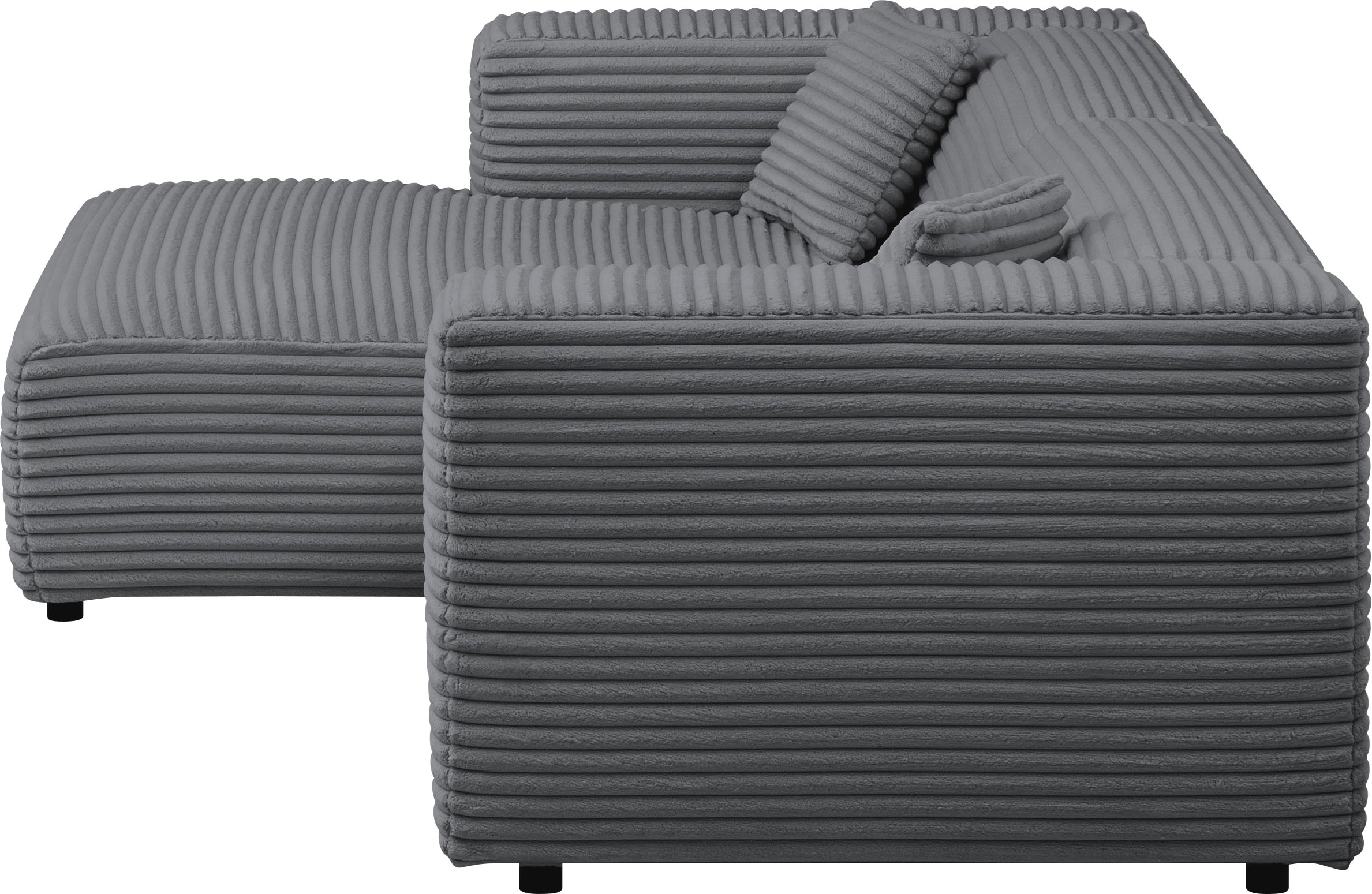 andas Ecksofa »BAKELS, L-Form in Cord oder Boucle-Stoff, moderne Couch«, wahlweise Recamiere rechts/links, bequemer Sitzkomfort