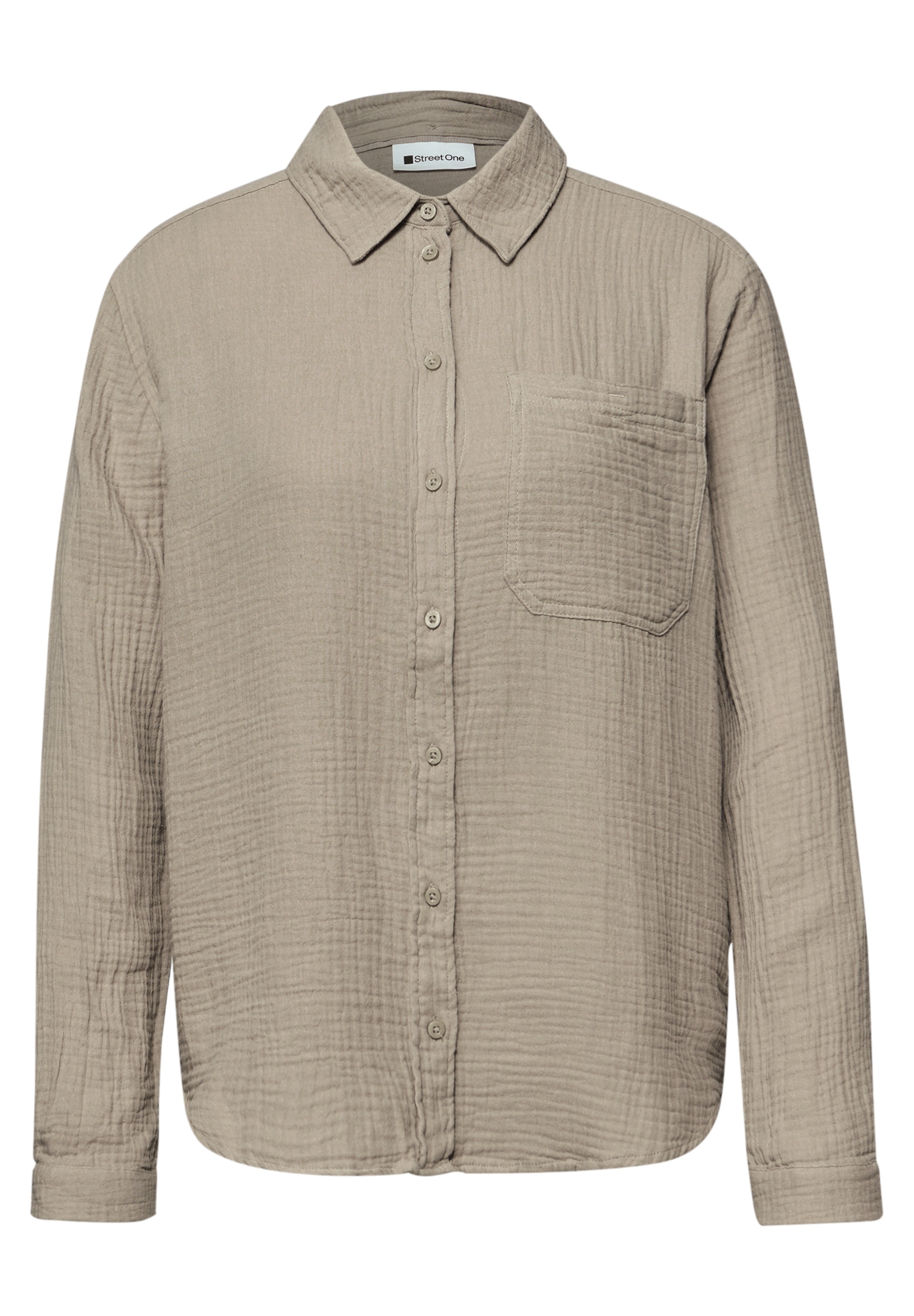 STREET ONE Hemdbluse aus reiner Baumwolle