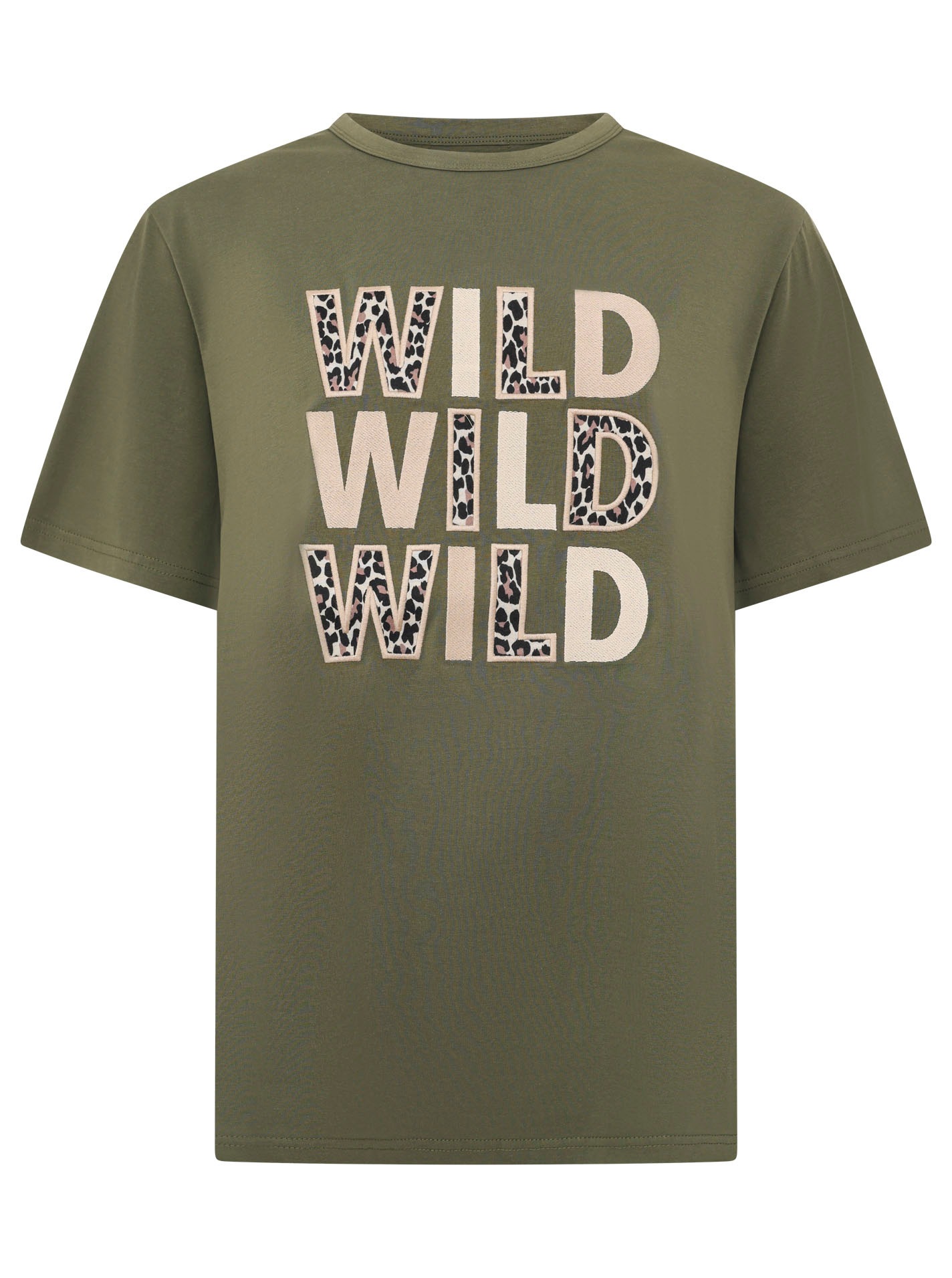 Zwillingsherz T-Shirt ""Wild Wild Wild"" großer, gestickter Schriftzug mit günstig online kaufen