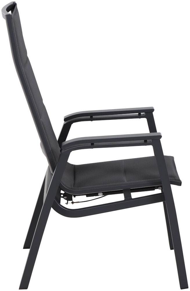 Siena Garden Gartensessel »MILANO Relax Move Sessel« Gestell aus Aluminium matt anthrazit, Bezug padded dunkelgrau