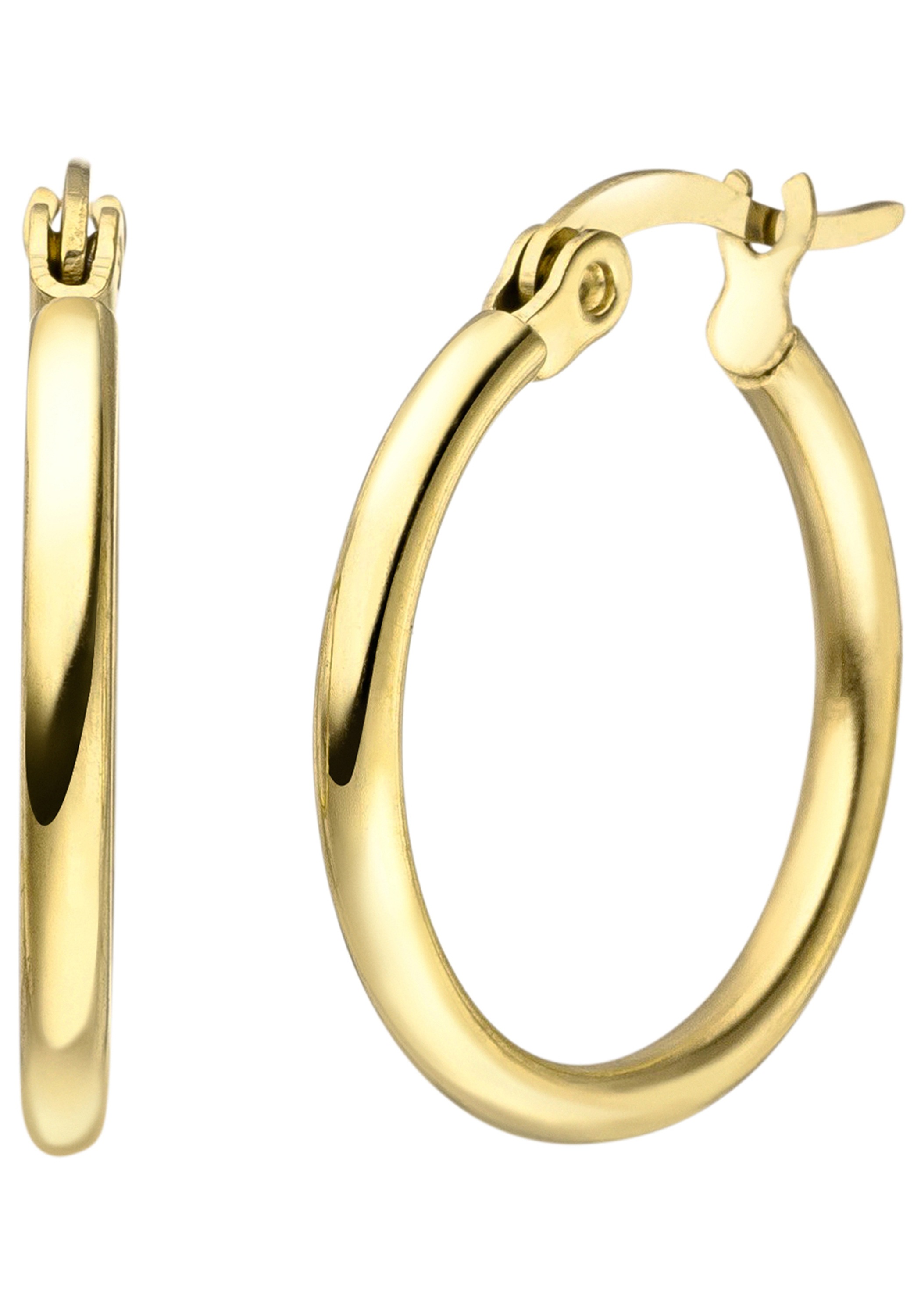 Paar Creolen JOBO, gold (goldfarben), Ohrringe, Damen, 20mm, Edelstahl, Edelstahl goldfarben beschichtet 20 mm