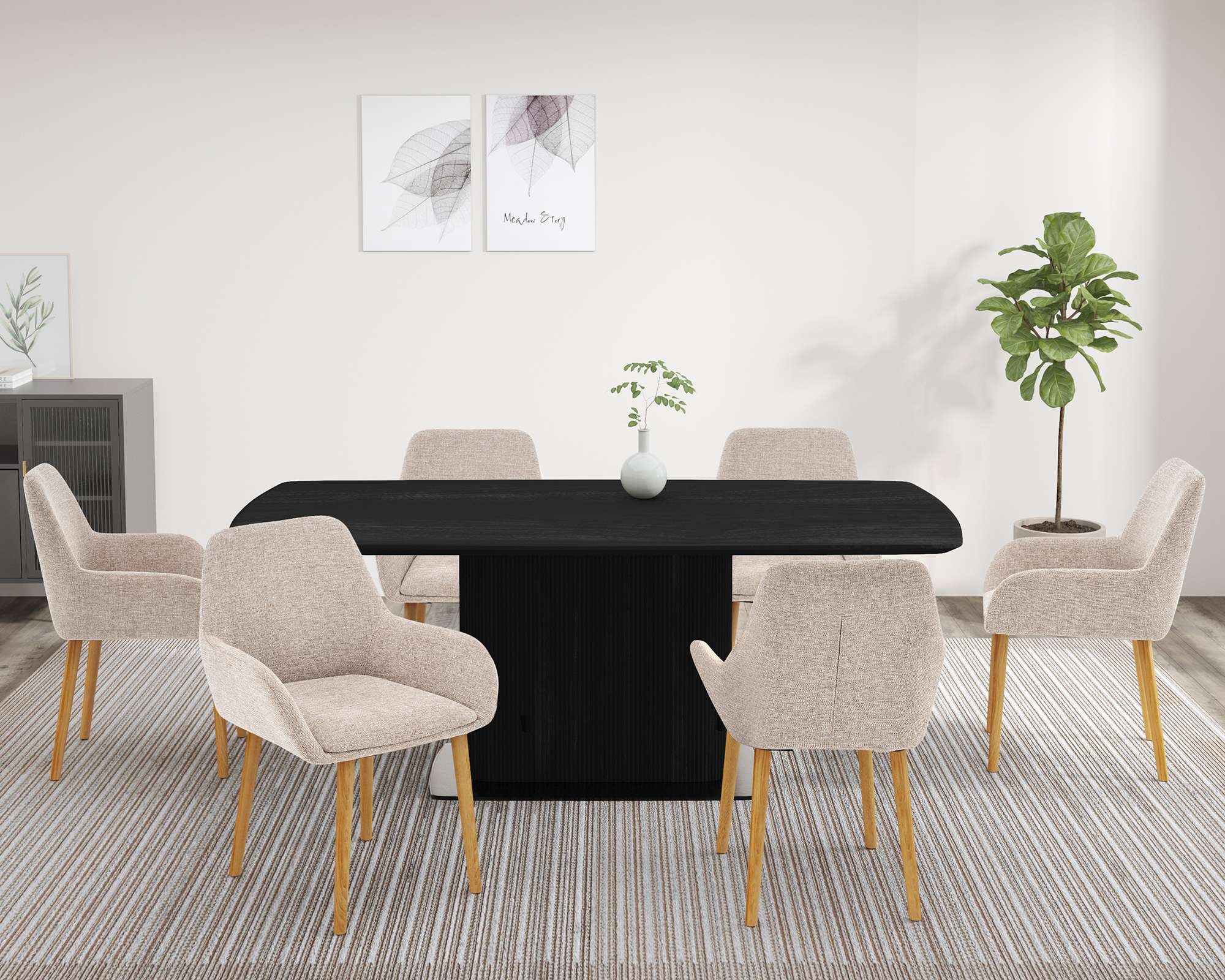 OTTO home Esszimmerstuhl »Evinnia« (Set) 2 Stk.massive Eichenholzbeine, pflegegleicher Webstoff, Sitzhöhe 48 cm