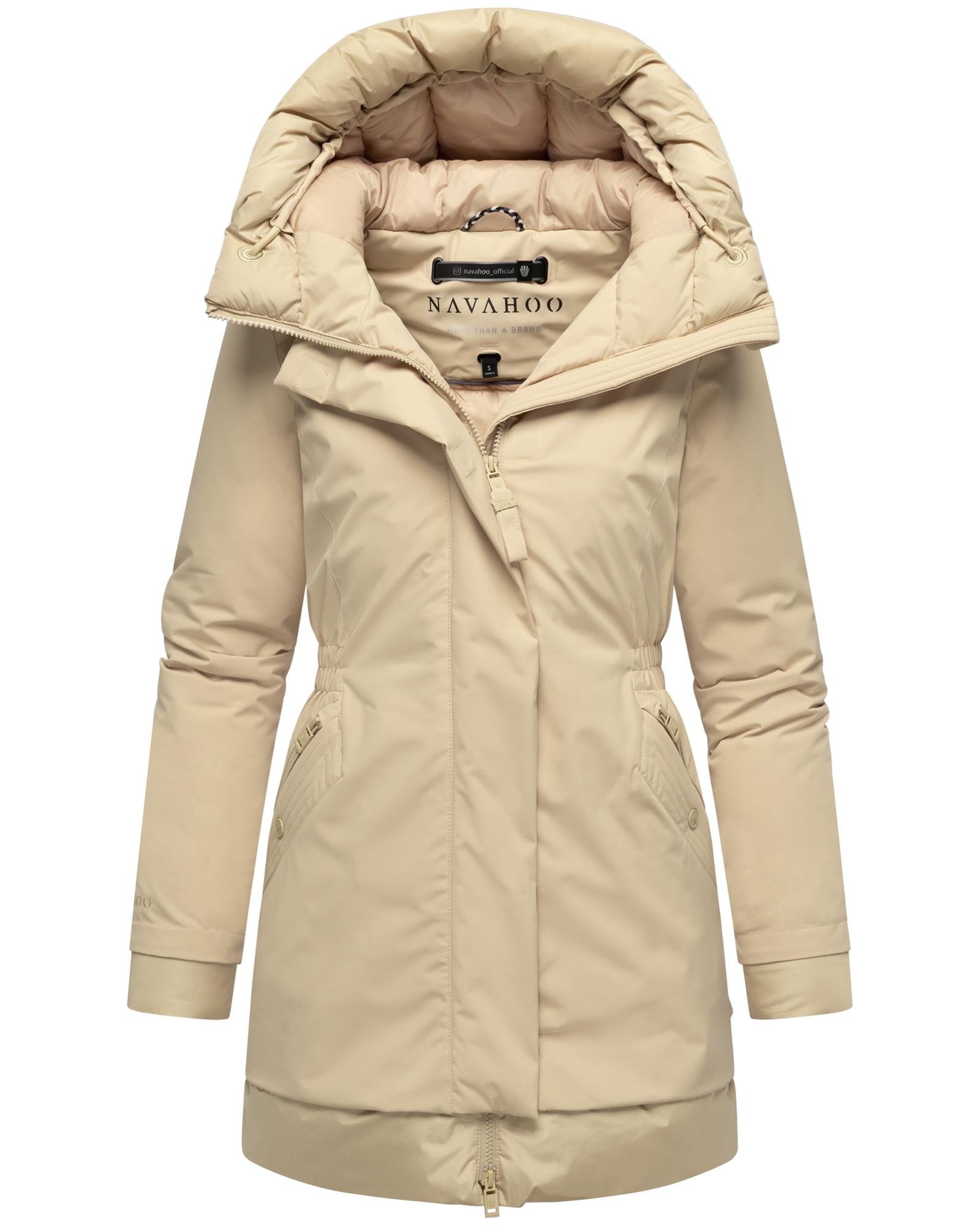 Navahoo Wintermantel »Winterprinzessin 14«, Warmer Mantel mit magnetischer Abdeckleiste