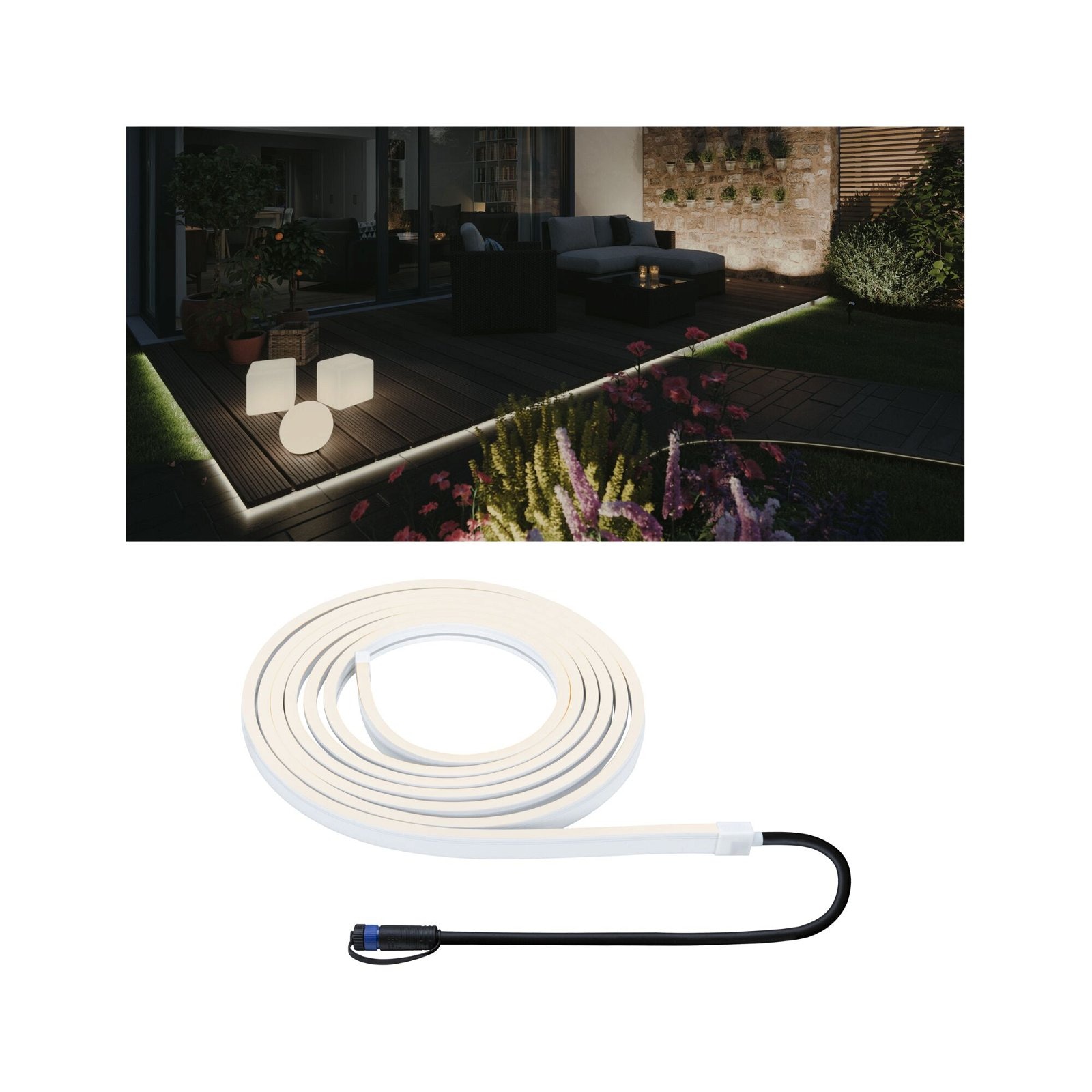Paulmann LED Gartenstrahler »Plug & Shine Stripe Smooth Einzelstripe IP68 3000K 26W Weiß«, 1 flammig