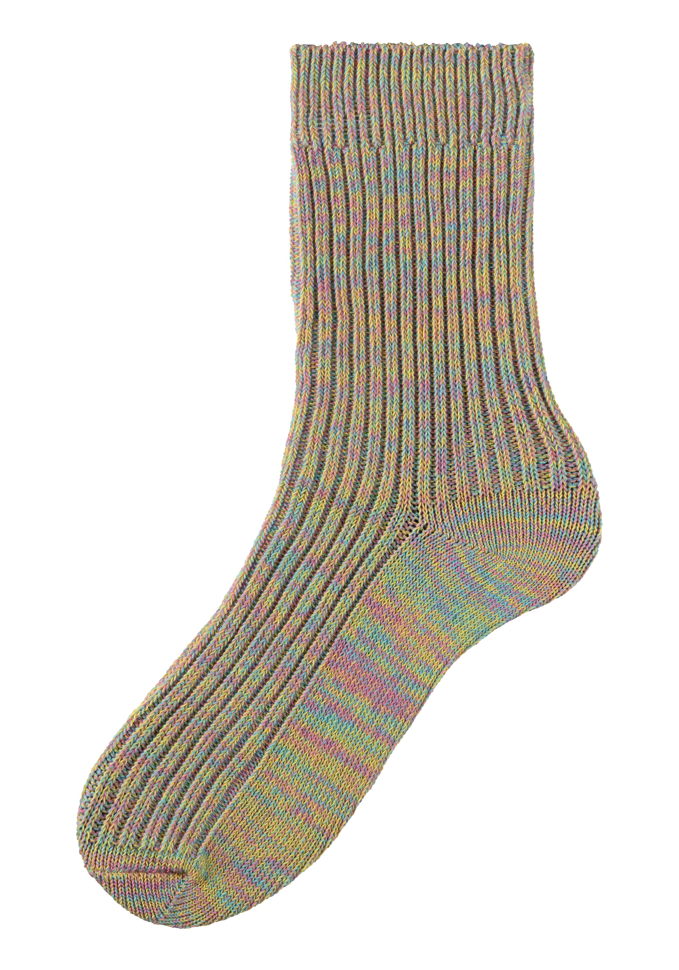 LASCANA Socken, (5 Paar), gestrickt mit farbigen Garnen