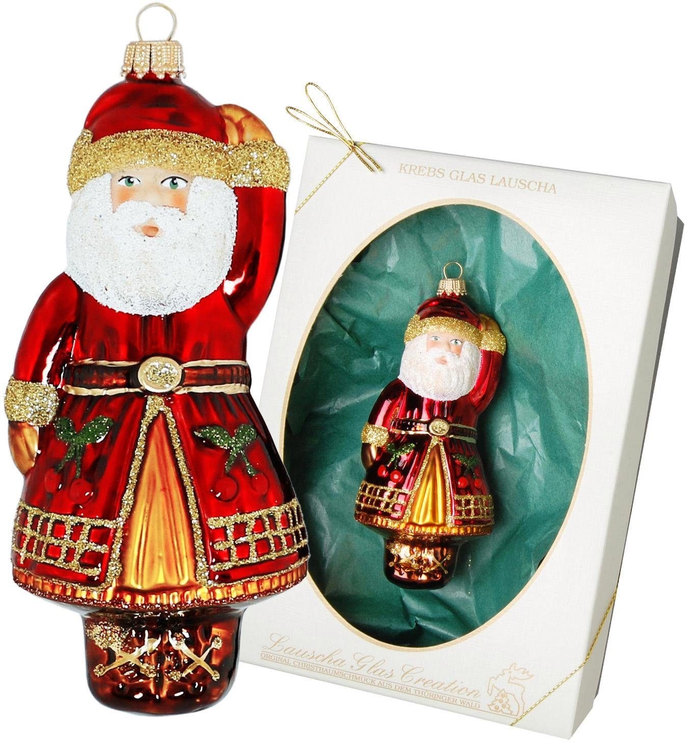 Lauscha BAUR Christbaumschmuck Weihnachtsdeko (1 Christbaumschmuck«, Höhe bestellen | »Weihnachtsmann, Krebs 13 cm, rot, tlg.), Glas mundgeblasen