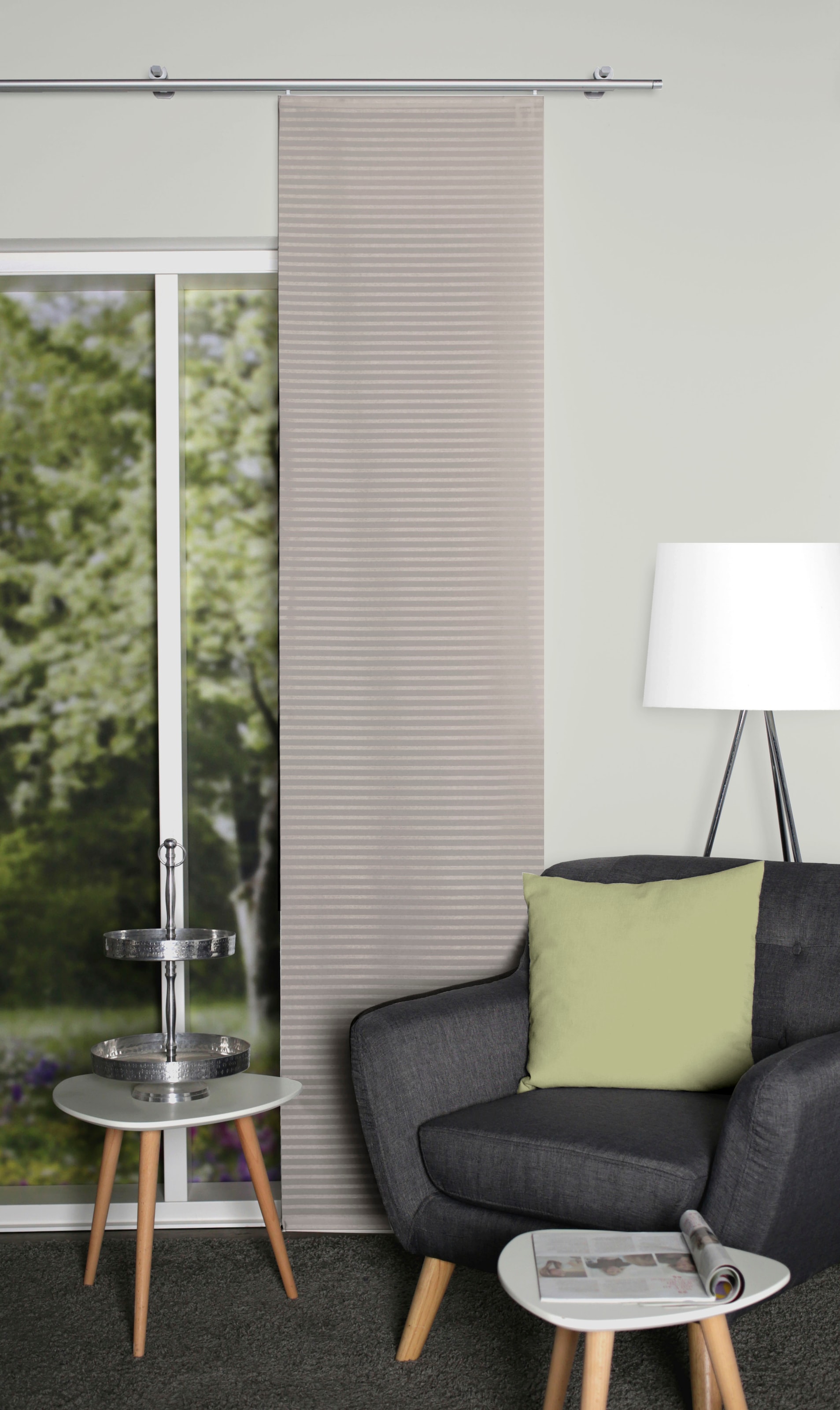 HOME WOHNIDEEN Schiebegardine "TURIN" Klettband 1 Stk. tlg. günstig online kaufen