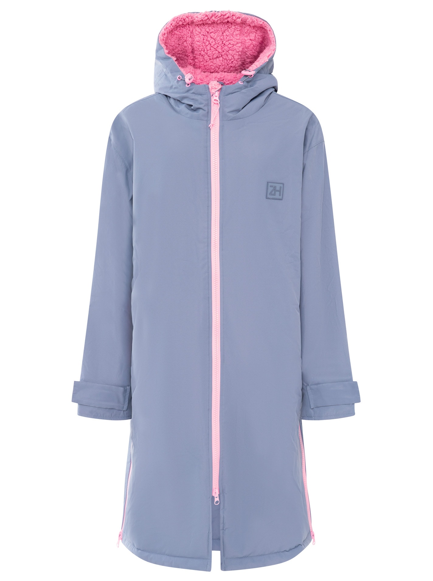 Zwillingsherz Kurzmantel ""Oversize Windjacke ZH"" seitliche Taschen, Kapuze, Reißverschluss, Teddy Futter, Oversized