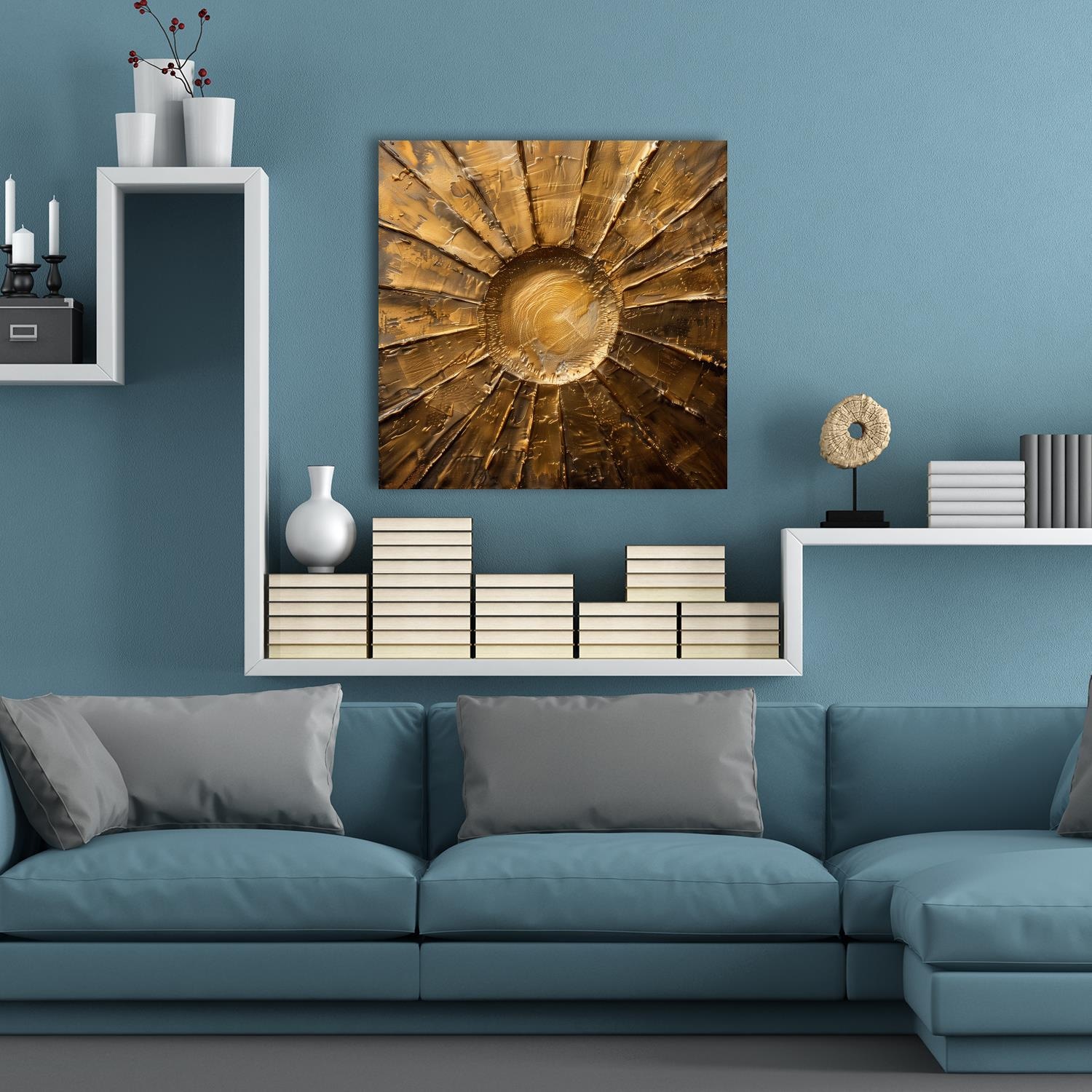 Acrylglasbild QUEENCE "Goldene Sonne", farbe rahmen: ohne rahmen, B:30cm H:30cm T:1,5cm, Acrylglas, Bilder, Acrylglasbild, HD Premium Kunstdruck in Galeriequalität
