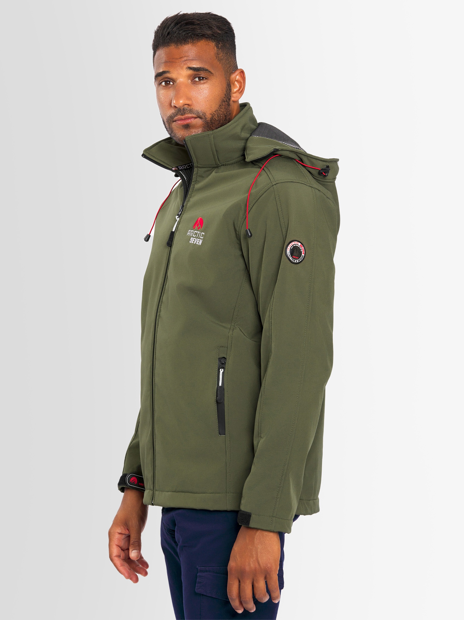 Arctic Seven Softshelljacke »ASAdventuraa«, sportliche Outdoorjacke mit abnehmbarer Kapuze