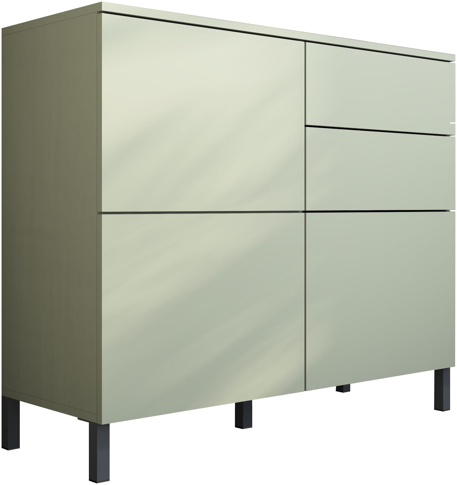 borchardt Möbel Kommode "Haama, Sideboard mit Metallfüßen, Push-to-open-Technik, Breite 93 cm" Push-To-Open, verstellbare Einlegeböden, viel Stauraum, Breite 93cm