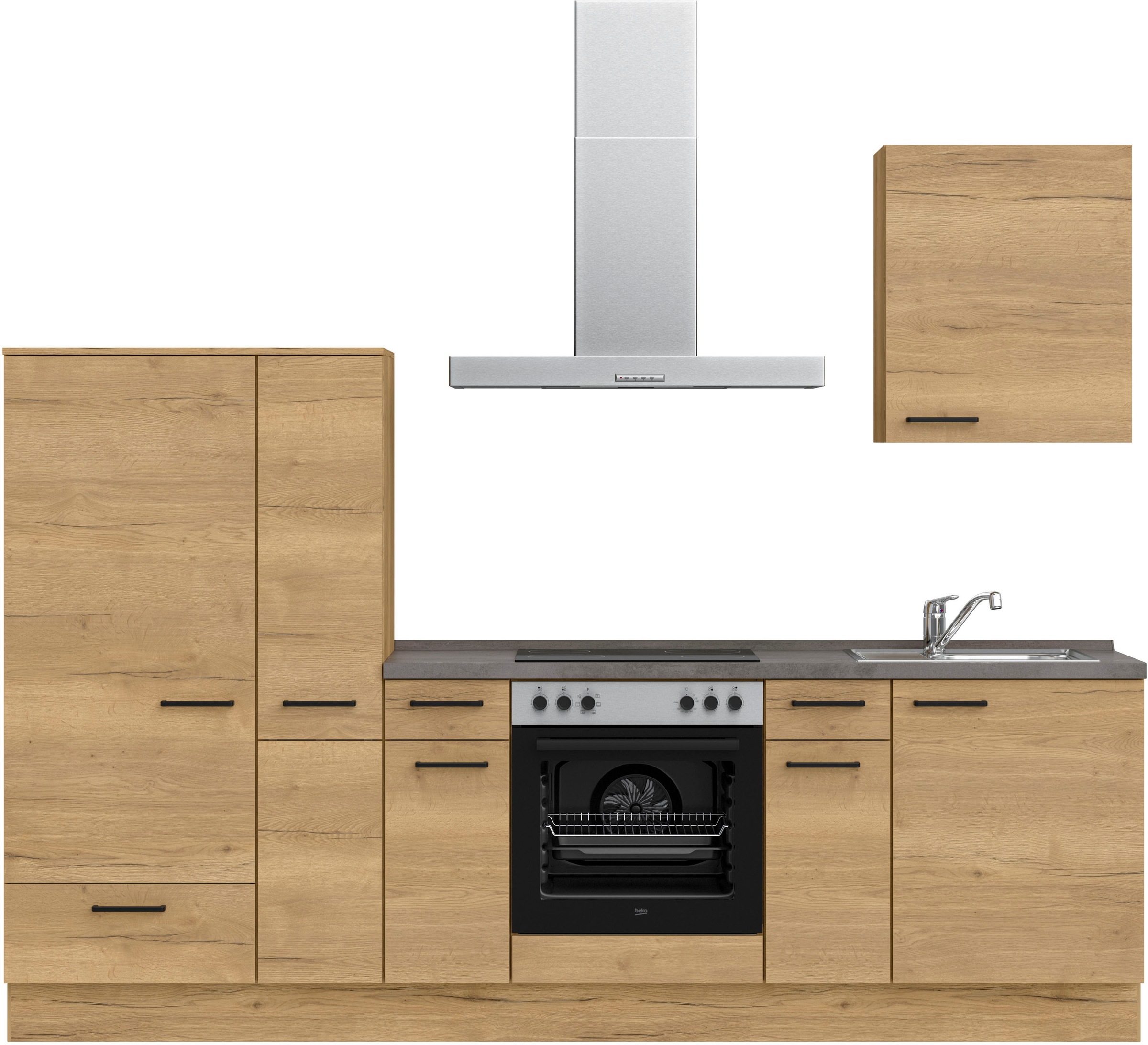 nobilia Küchenzeile ""Structura I", NEU: individuell anpassbar mit gratis Profi-Beratung" vormontiert, Breite 270 cm, Ausrichtung wählbar, wahlw. mit E-Geräten