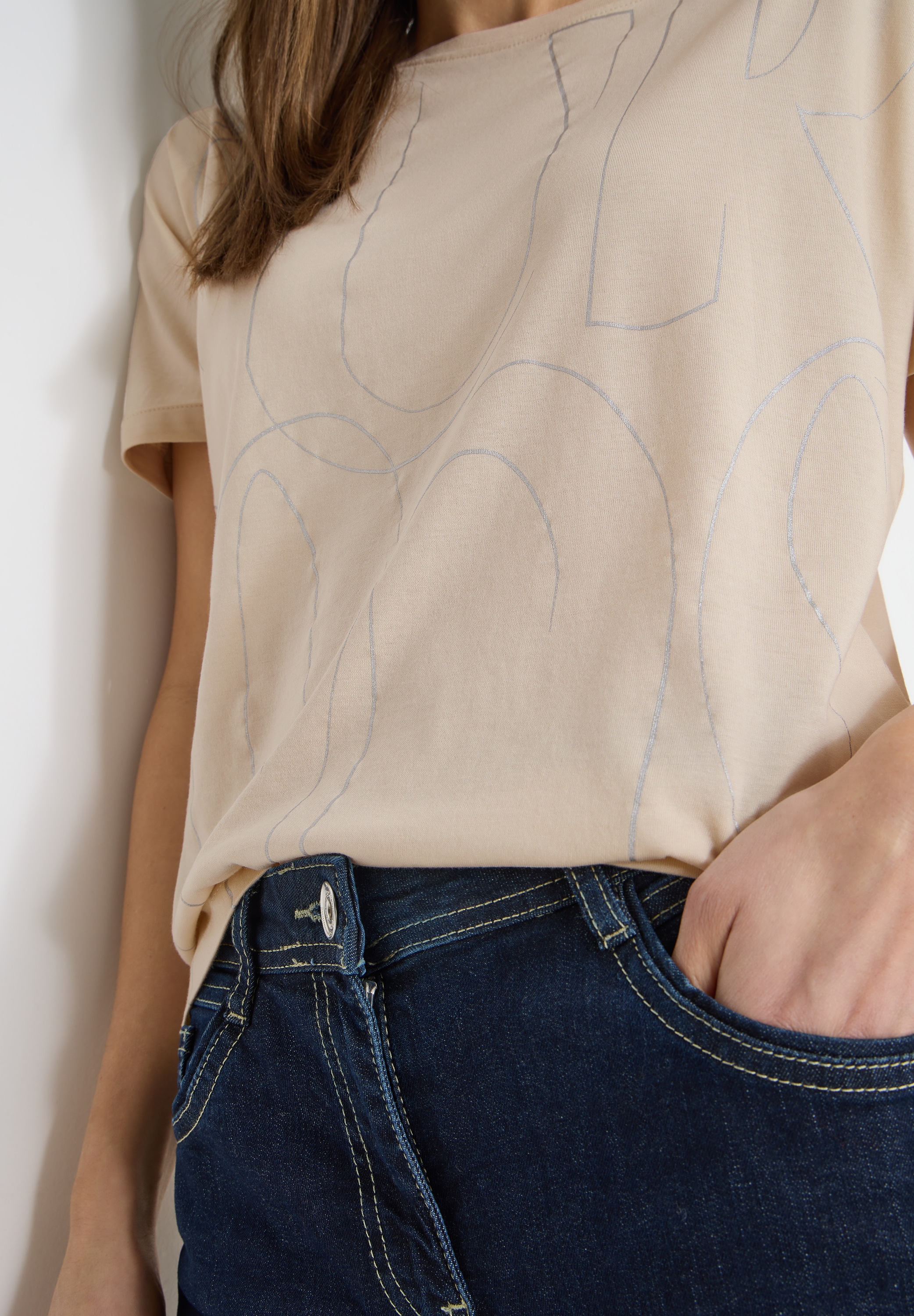 Thumbnail - Cecil Kurzarmshirt Rundhals mit Folienprint