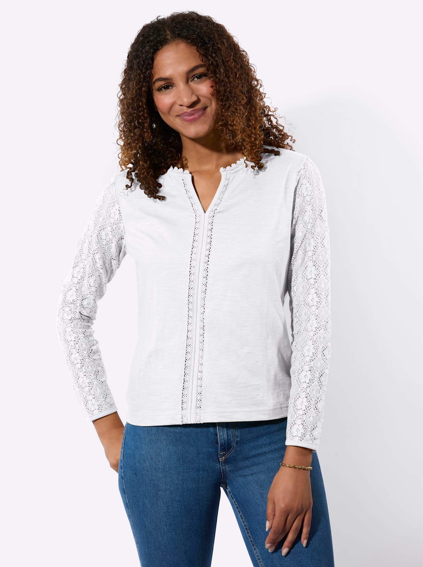 Inspirationen Shirt Solid White Size 36