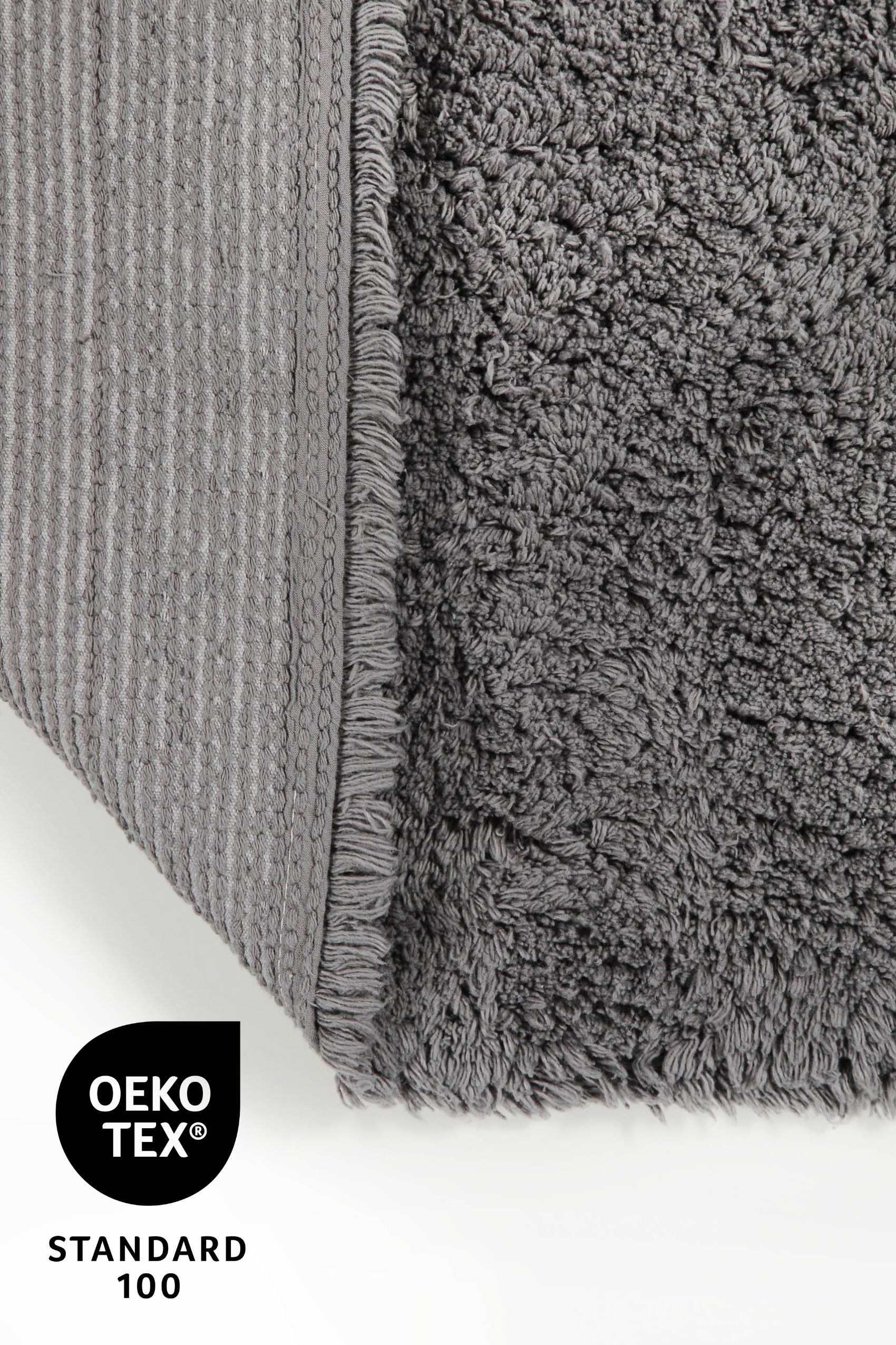 my home Badematte »Kian«, fußbodenheizungsgeeignet, Badvorleger, Badteppich aus 100%Baumwolle, weich, waschbar, saugfähig