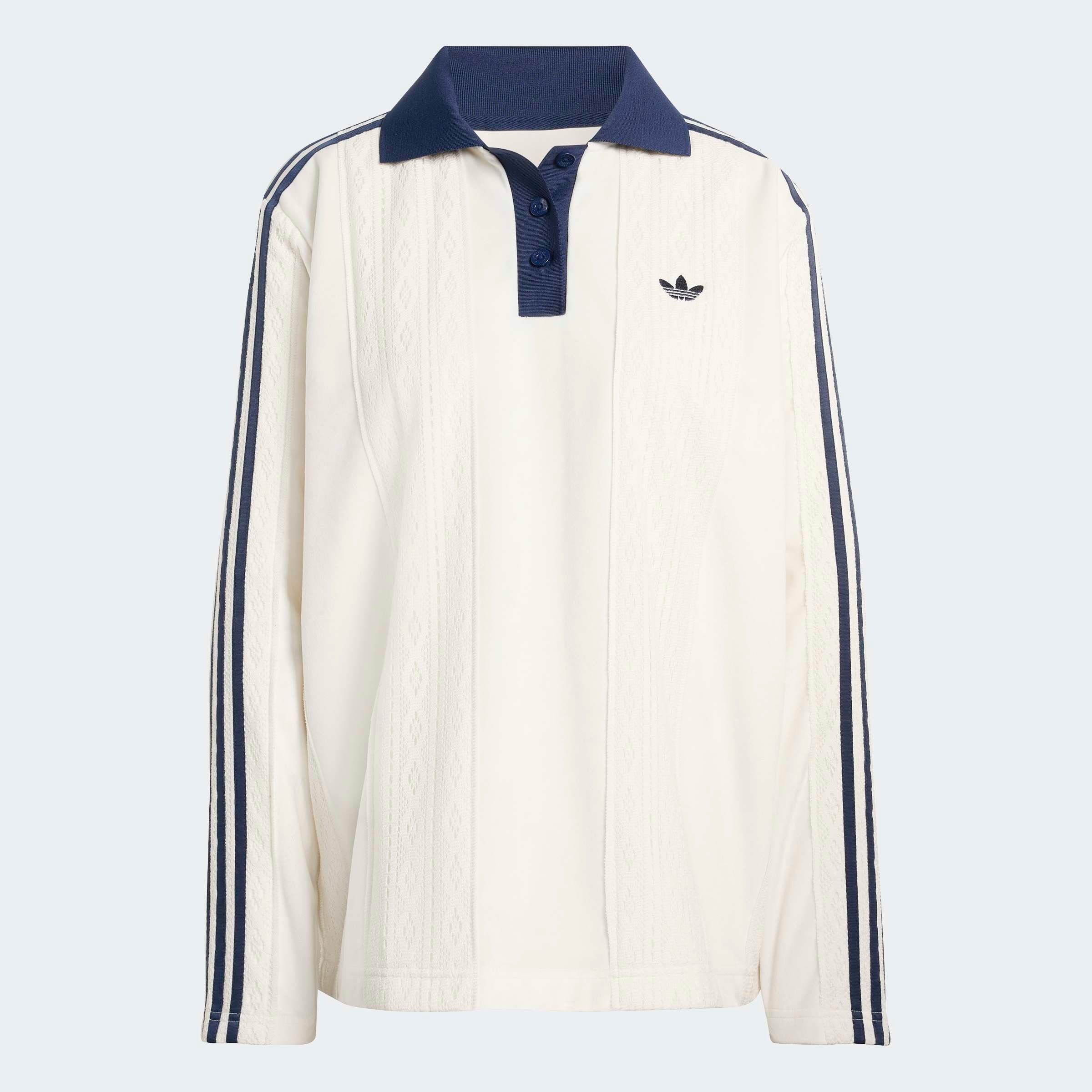 adidas Originals Langarmshirt »LS JERSEY« Winterised Fußballtrikot, Mischung aus Velours und Häkelstoff