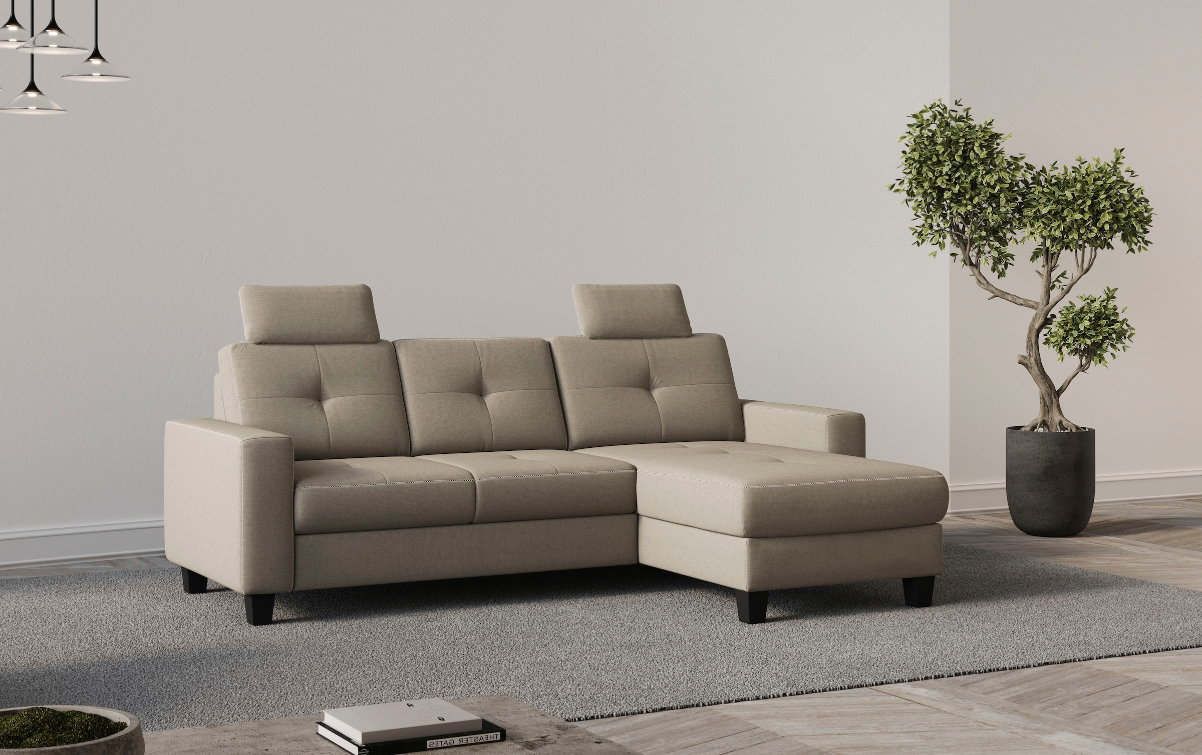 OTTO home Ecksofa "Varese" wahlweise mit Schlaffunktion und Bettkasten
