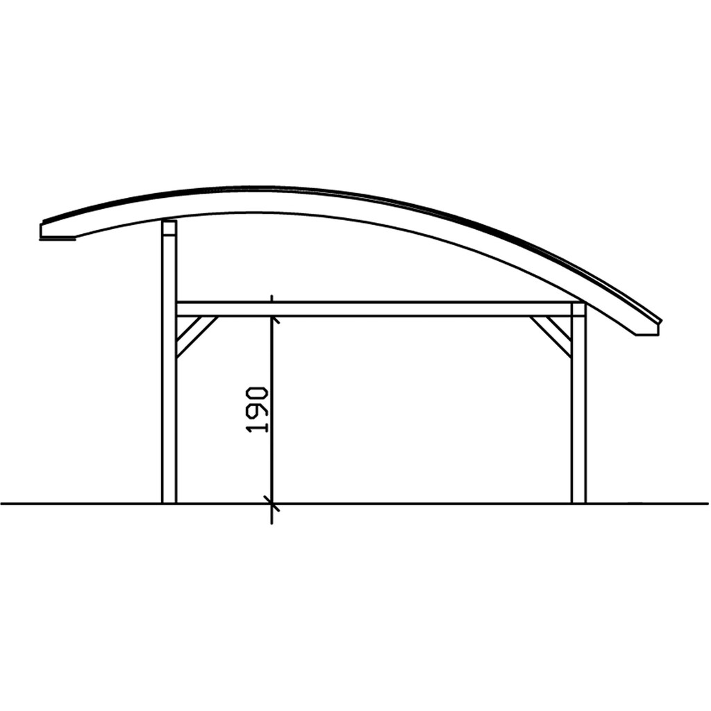 Skanholz Doppelcarport »Schwaben«, Leimholz, Fichte, 285 cm, Natur