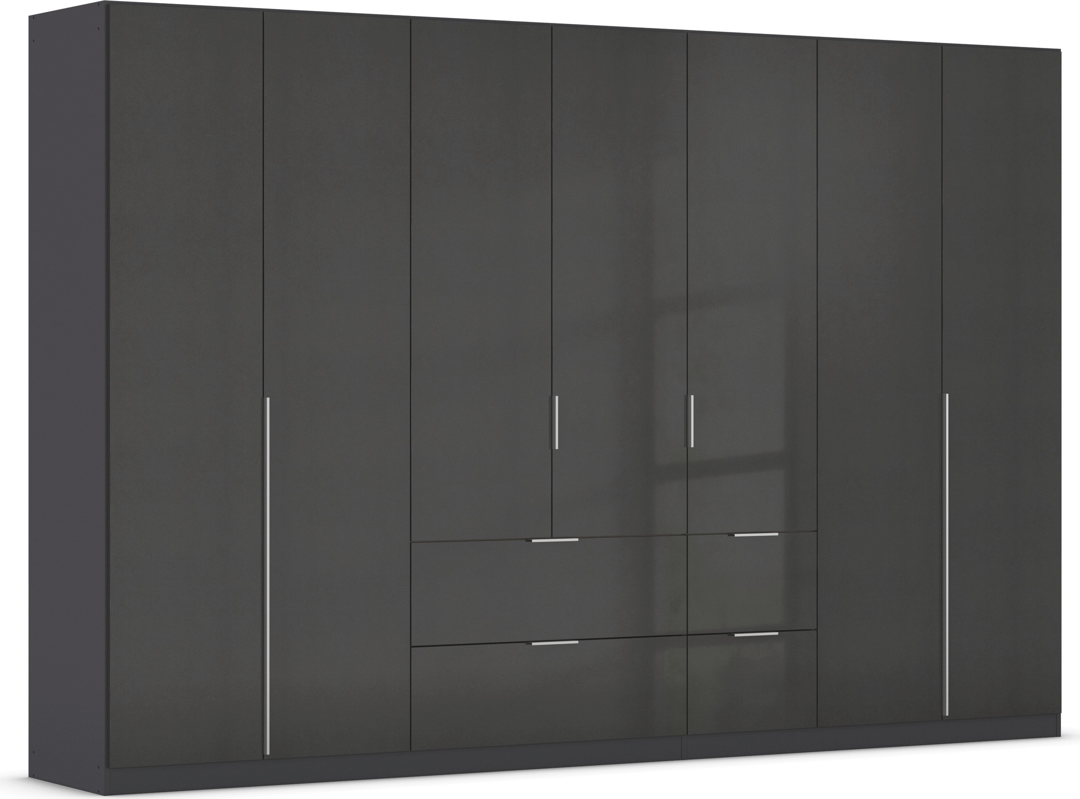 OTTO home Drehtürenschrank "Kleiderschrank Schrank Garderobe AGORDO mit Dekor- oder Hochglanzfront" in zwei Griff-Farben, Breite 315 cm, mit Außenschubkästen, Serie in 7 Breiten und 2 Höhen MADE IN GERMANY