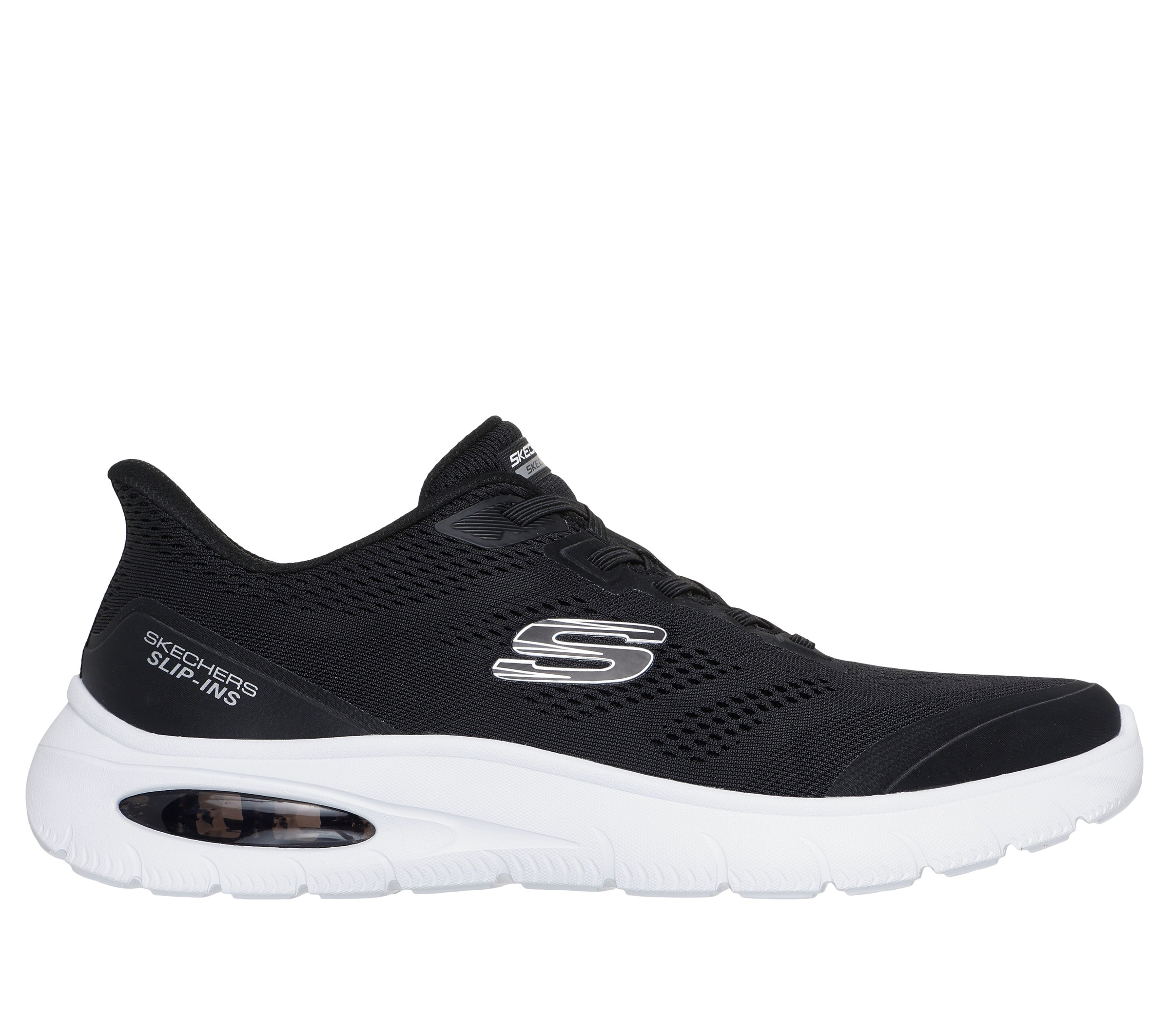 Slip-On Sneaker SKECHERS "SKECH-AIR SUMMITS", Herren, Gr. 39, schwarz, weiß, Lederimitat, Textil, Schuhe, Slipper, Freizeitschuh, Halbschuh in veganer Verarbeitung 3