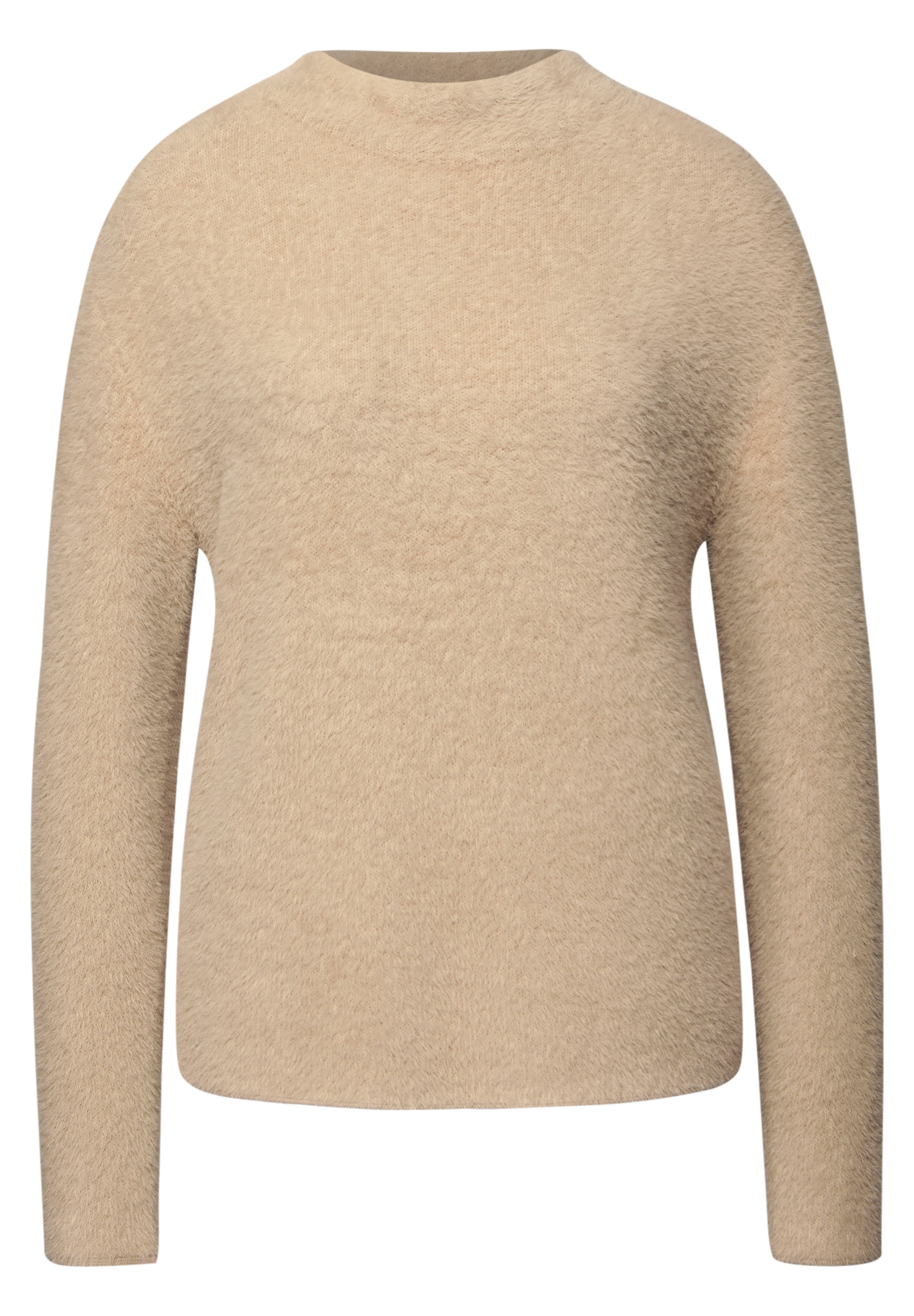 STREET ONE Stehkragenpullover aus softem Materialmix