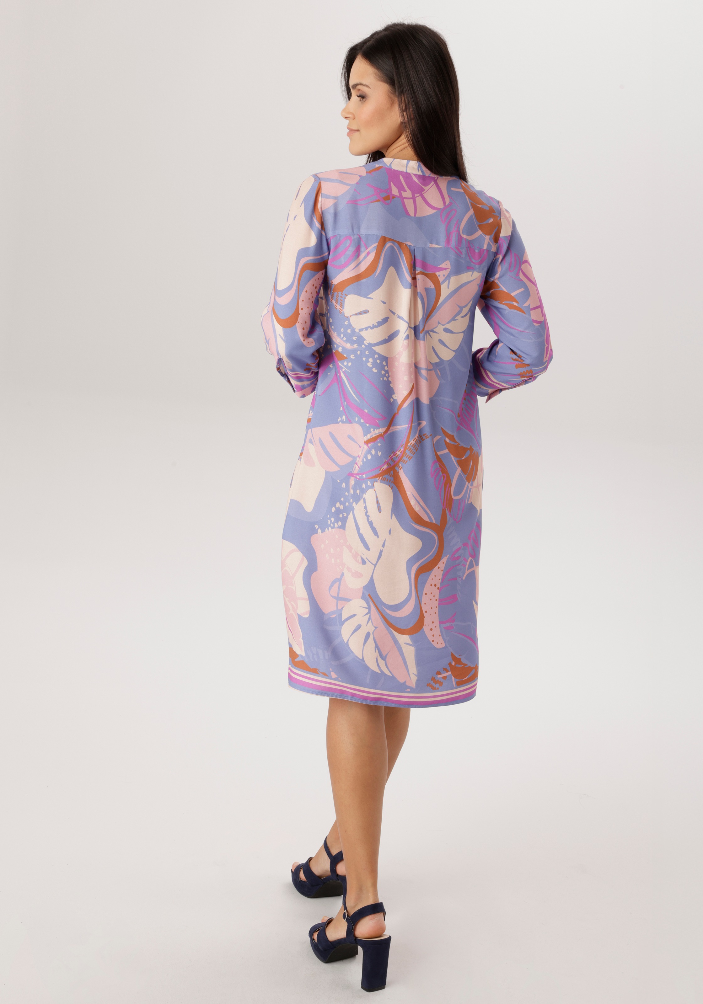 Aniston SELECTED Blusenkleid mit verspielter Blättermusterung - NEUE KOLLEK günstig online kaufen