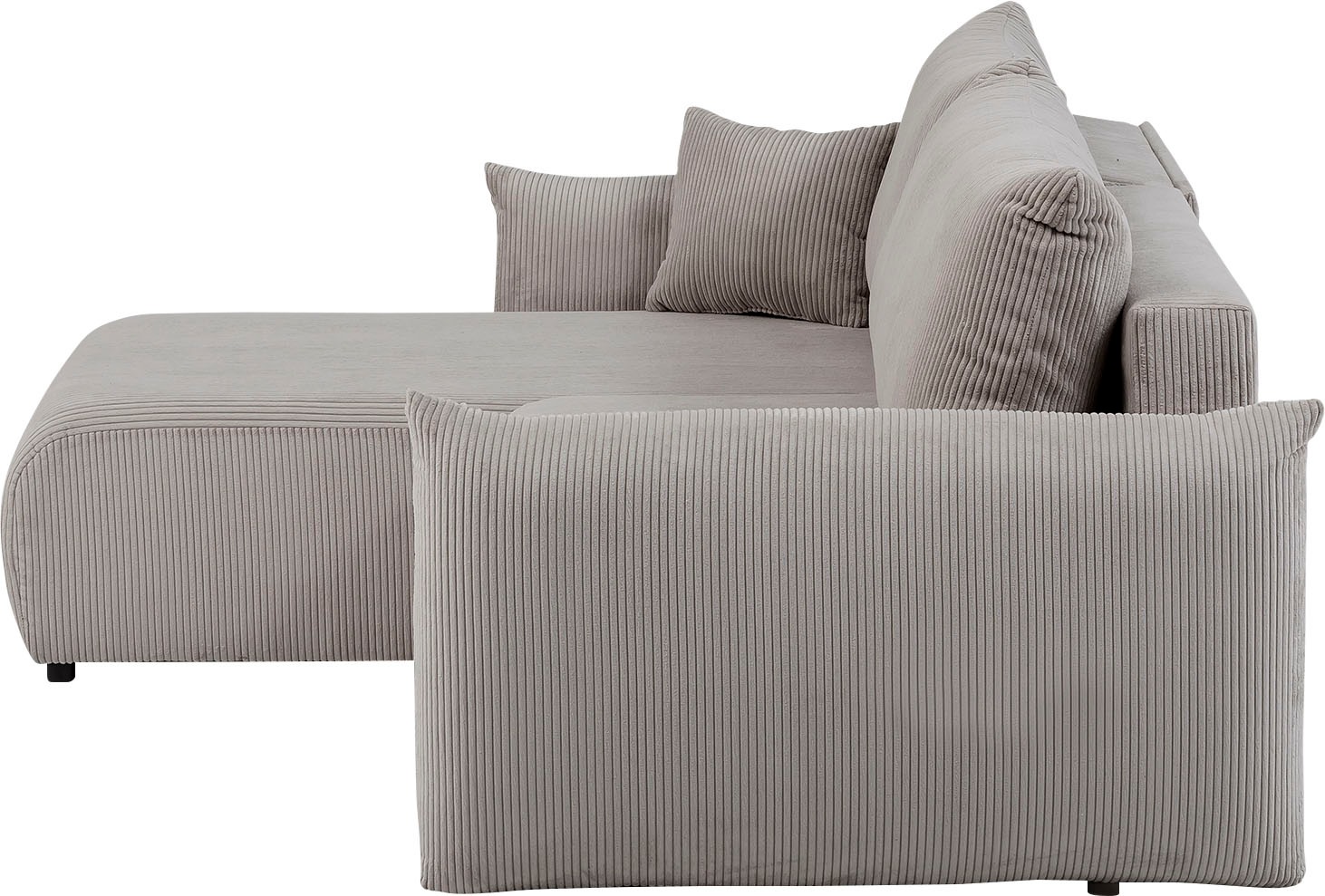 INOSIGN Ecksofa »MAVAS Schlafsofa mit Bettkasten, L-Form,«, ca.257/127cm (Liegefläche 212/145 cm), Cord, Chenille, Struktur