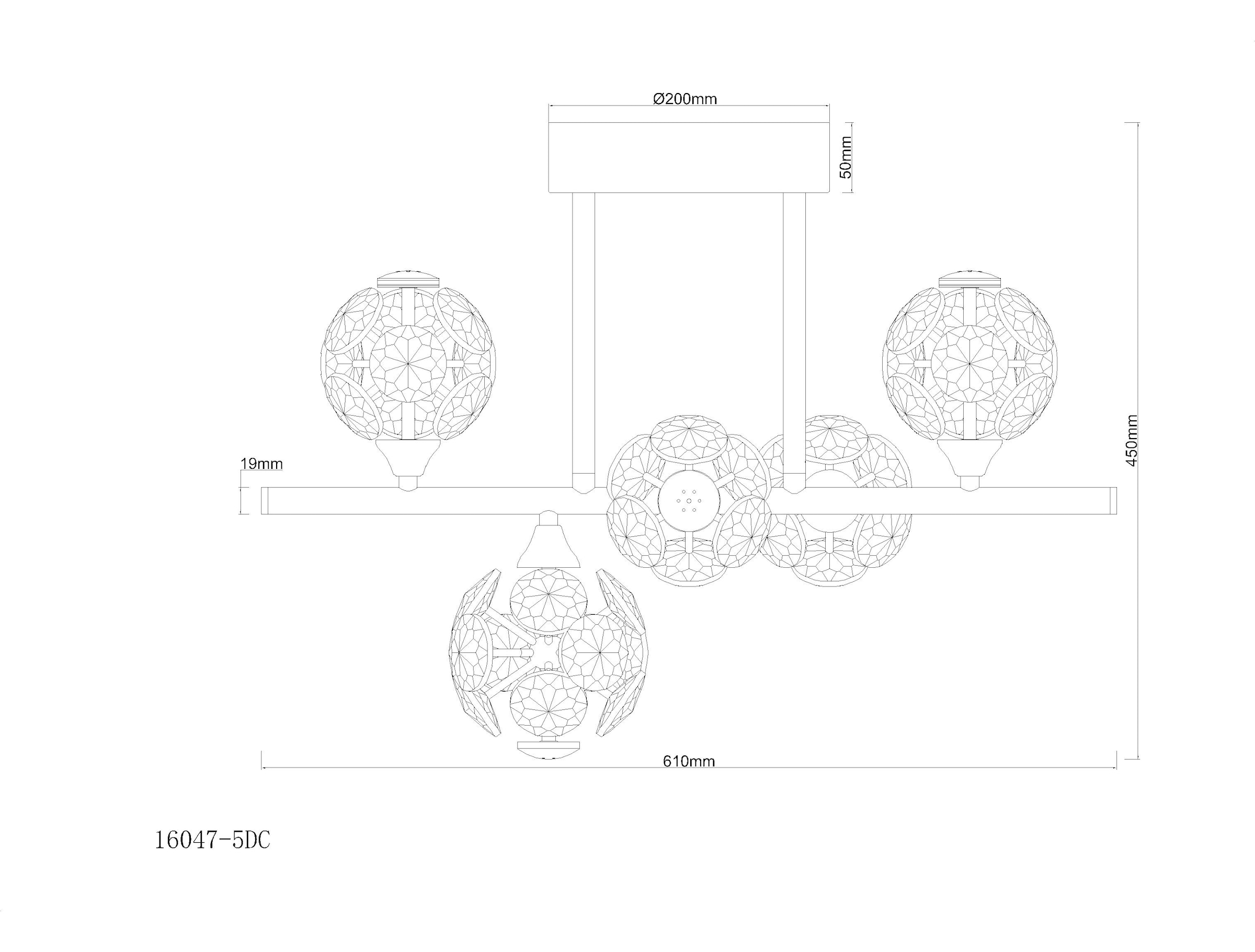 GLOBO LIGHTING LED Deckenleuchte »VIRINA«, Leuchtmittel LED-Modul | LED fest integriert, Deckenlampe/Kristalle/Wohnzimmer/Essbereich/LxBxH: 610x300x460mm