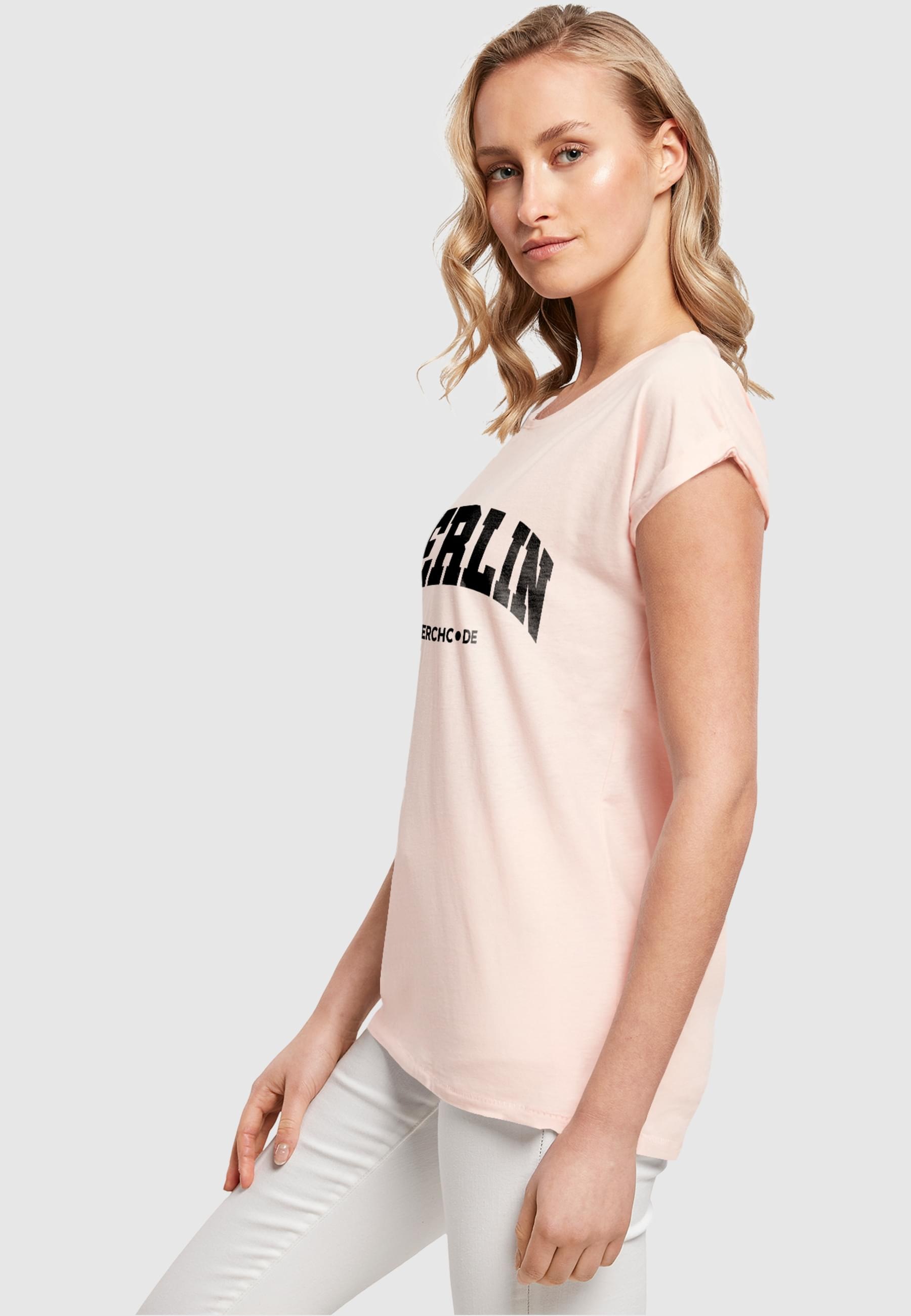 Merchcode T-Shirt »Merchcode Damen Ladies Berlin Wording - T-Shirt«, (1 tlg.)