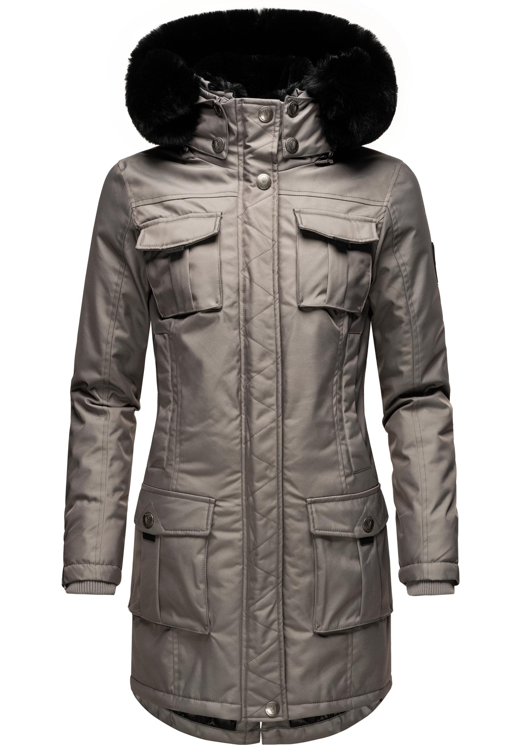 Navahoo Wintermantel »Tiniis«, Parka mit abnehmbarer Kapuze und extra Einkaufstasche