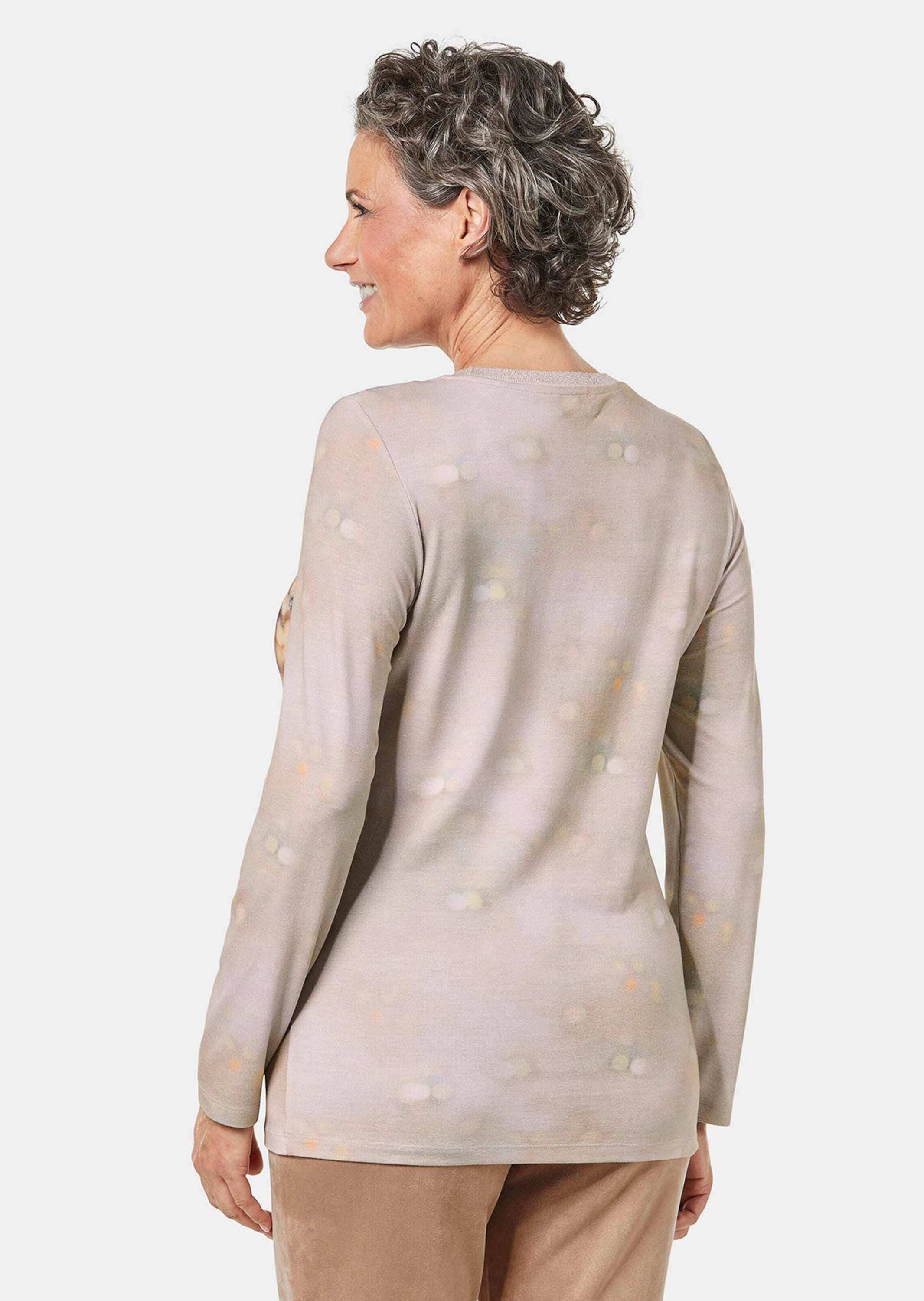 GOLDNER Longpullover »Druckshirt Langarm-Shirt mit Allover-Musterung«