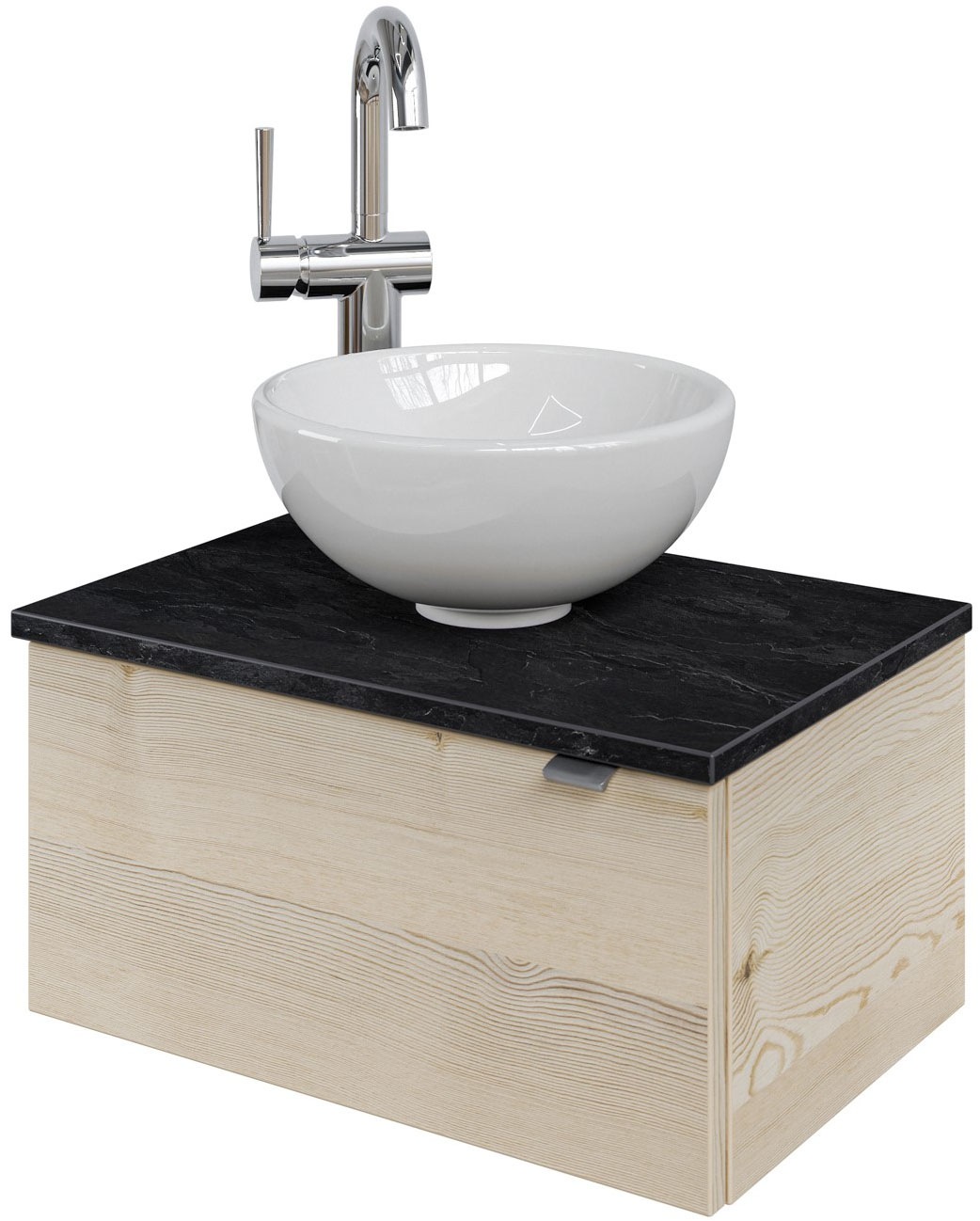 Saphir Waschtisch »Serie 6915 Waschschale mit Unterschrank für Gästebad, Gäste WC«, 51 cm mit Keramik-Aufsatzbecken und 1 Tür