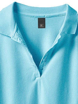 Poloshirt HEINE "Poloshirt", Damen, Gr. 40, blau (türkis), 95% Baumwolle, 5% Elasthan, unifarben, Shirts 3