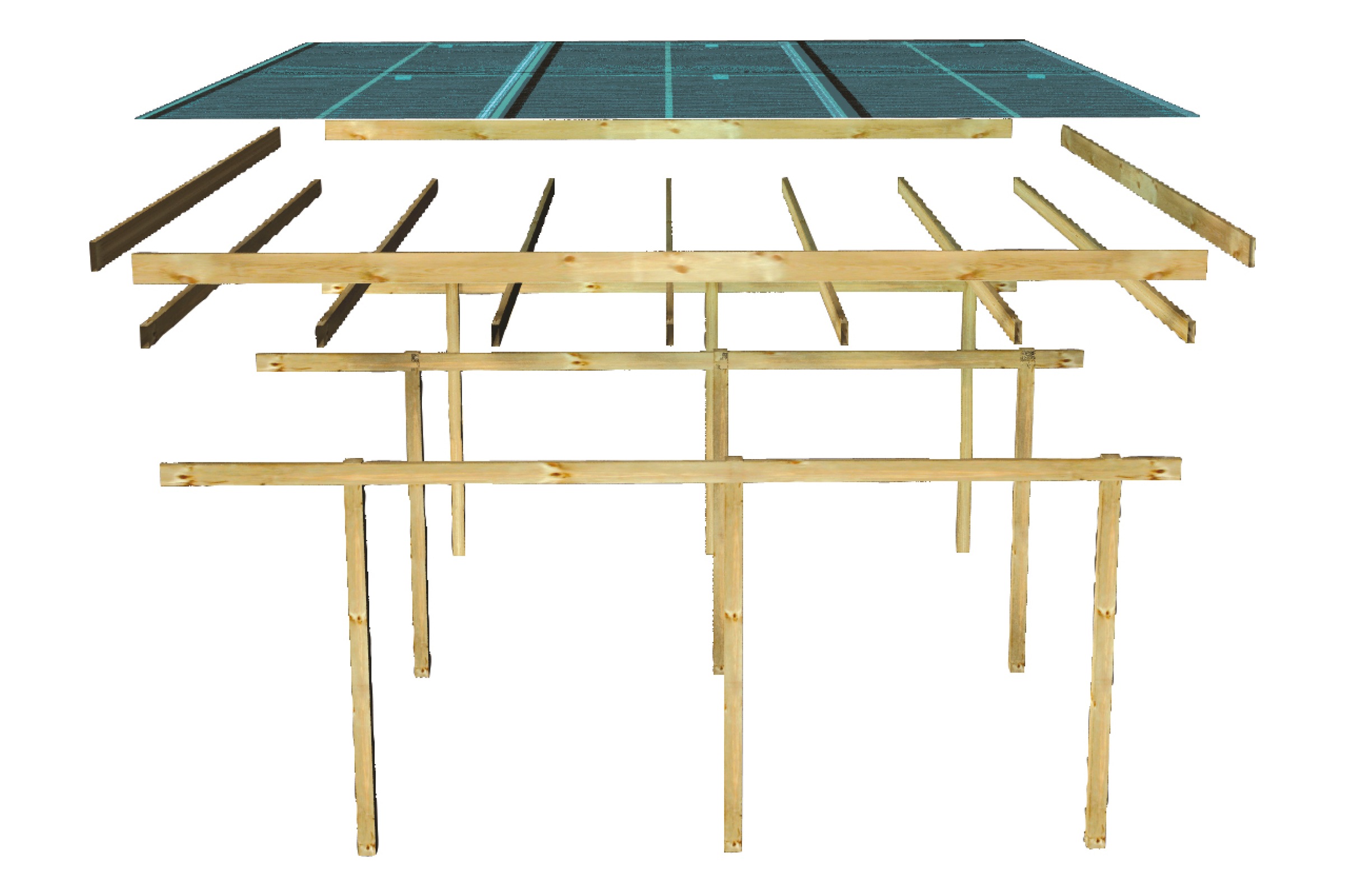 Karibu Einzelcarport »»ECO 2« Variante A, kesseldruckimprägniert«, Masivholz, 250 cm, KDI, aus Masivholz