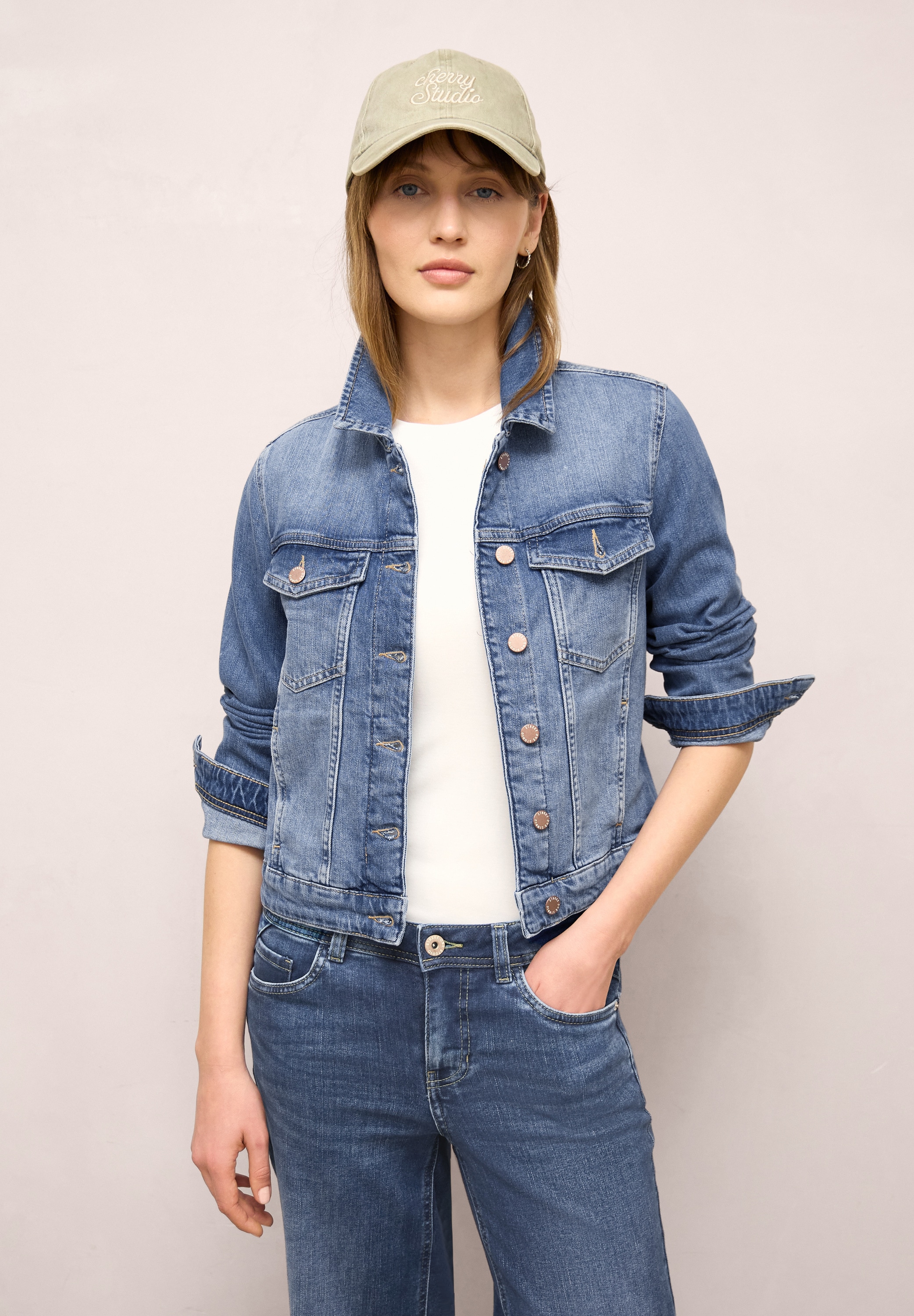 STREET ONE STUDIO Jeansjacke ohne Kapuze im Denim-Style