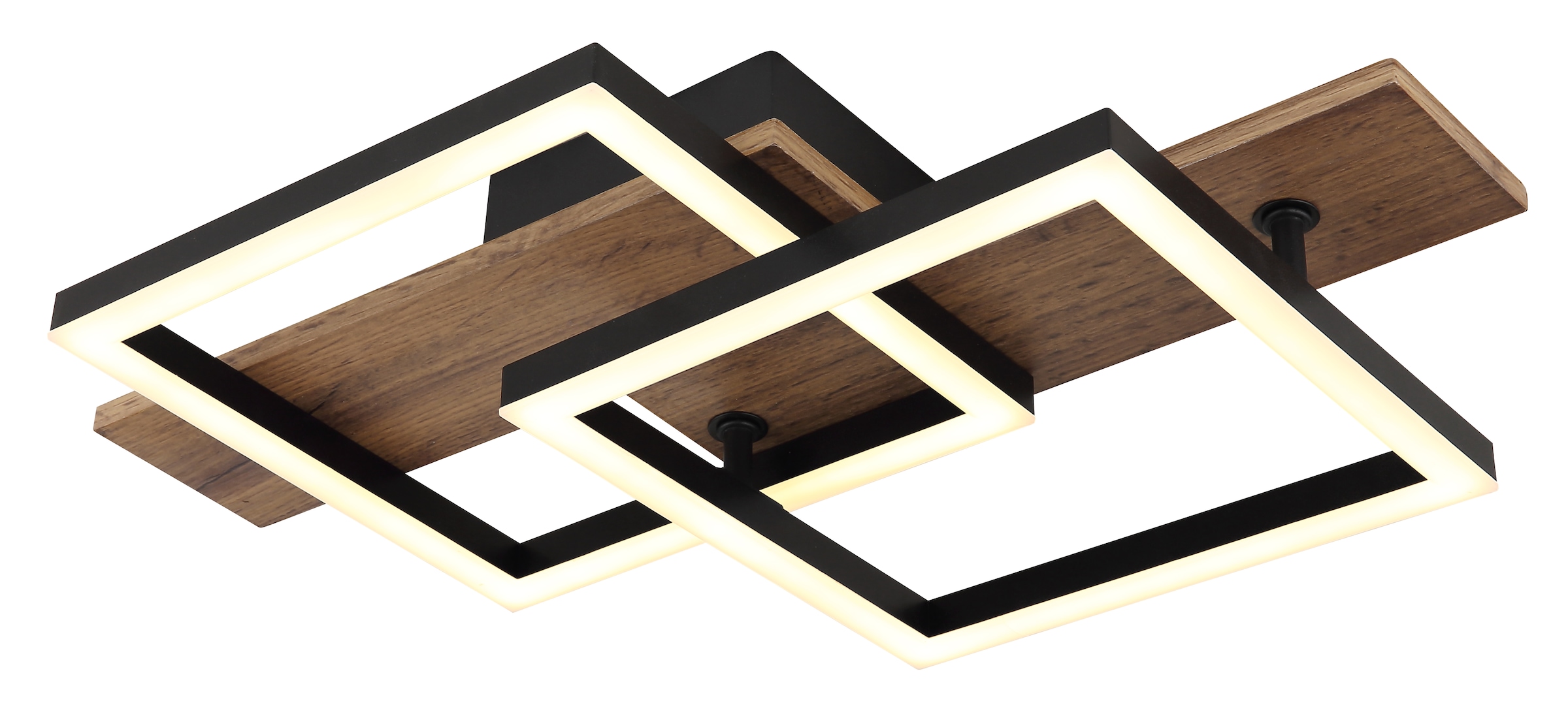 GLOBO LIGHTING LED Deckenleuchte »JEFFRY«, Leuchtmittel LED-Modul | LED fest integriert, Deckenlampe/Metall schwarz/holzoptik/3000K/Schlafzimmer