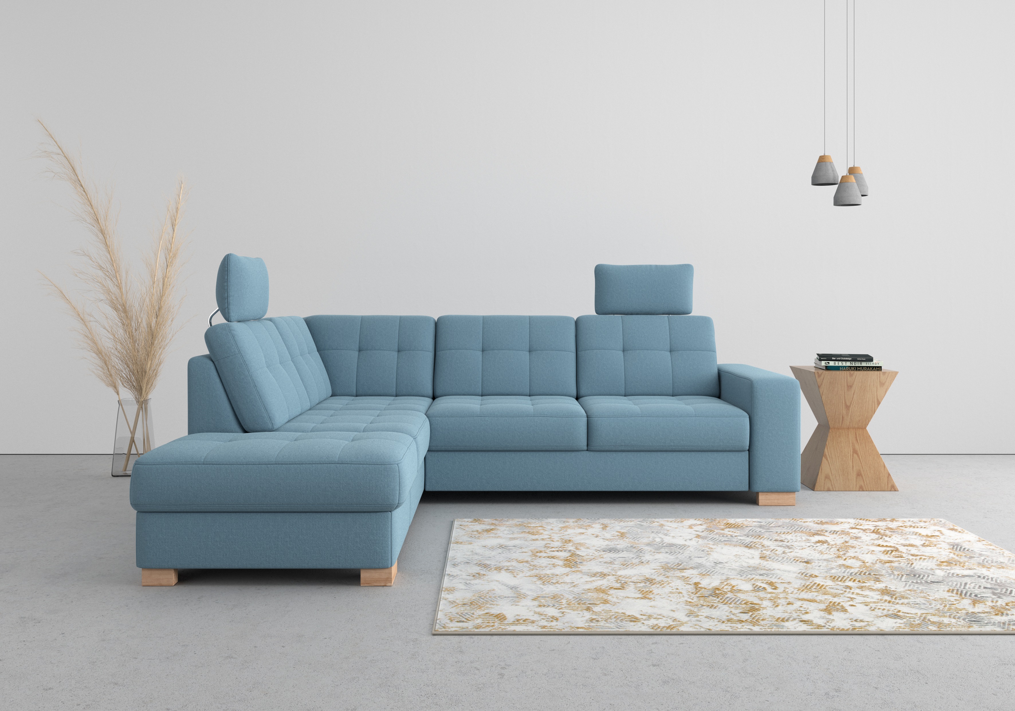 sit&more Ecksofa "Quincy L-Form" wahlweise mit Schlaffunktion und Bettkasten