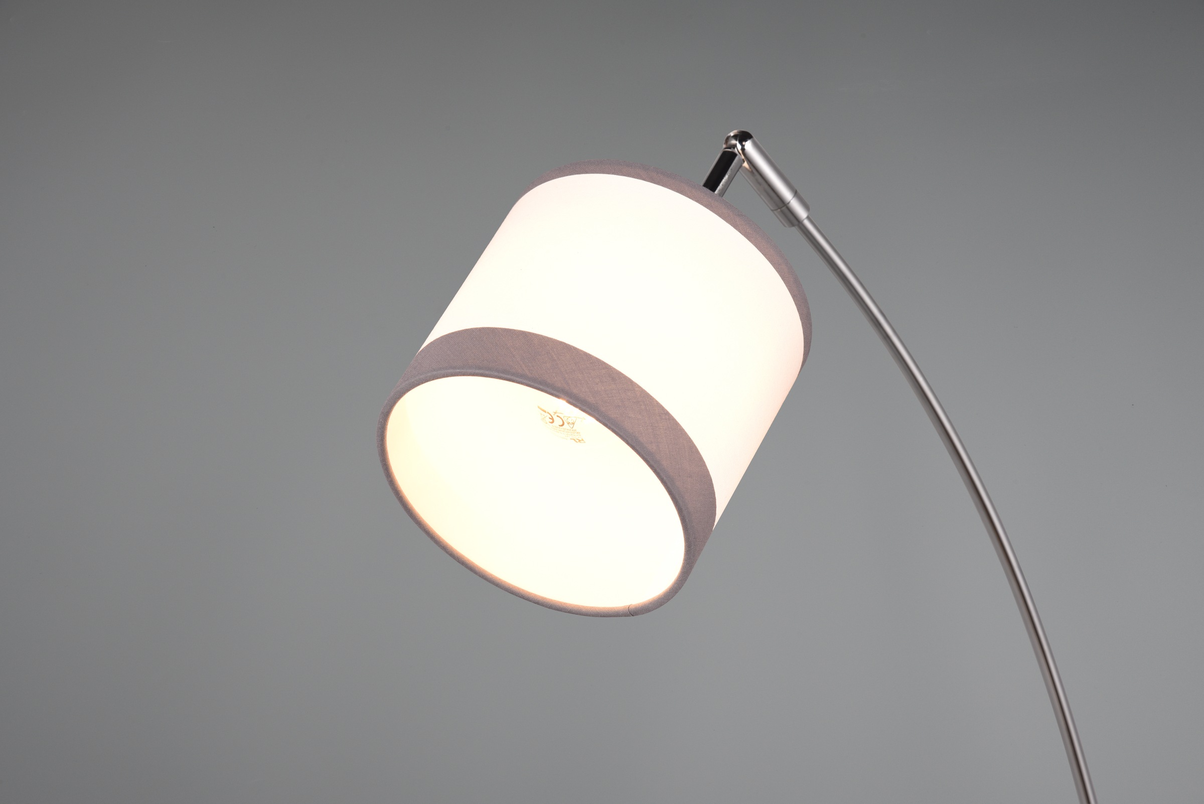 REALITY Leuchten Stehlampe »DAVOS, Stehleuchte 3-flammig exkl 3xE14 max 28W Fußschalter 185cm hoch«, 3 flammig, Leuchtmittel E14 | Leuchtmittel wechselbar, Stehlampe Metall mit 2-farbigen Stoffschirmen Bogenlampe Bogenleuchte