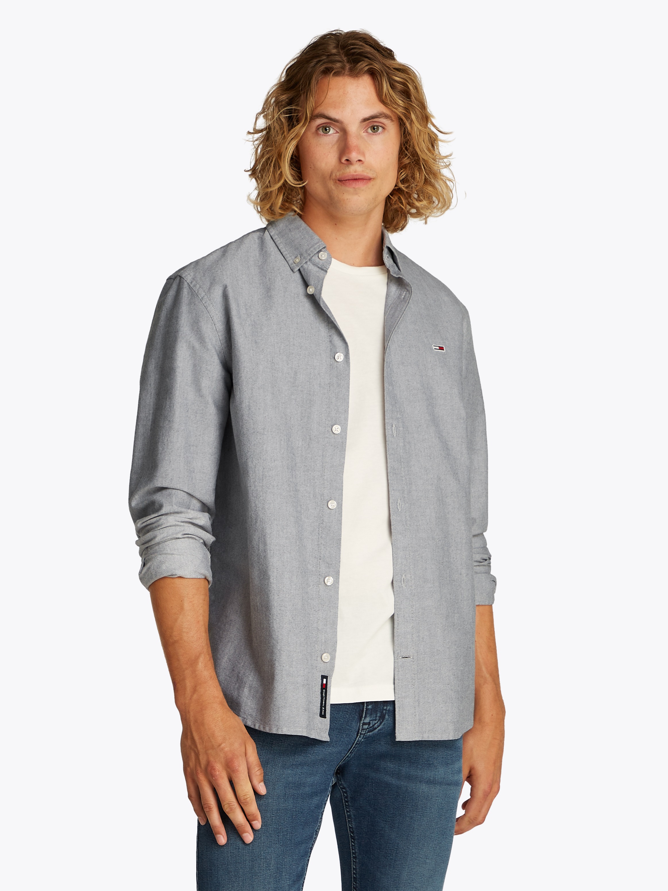 Tommy Jeans Langarmhemd "TJM REG OXFORD SHIRT EXT", Mit Rundhalsausschnitt günstig online kaufen
