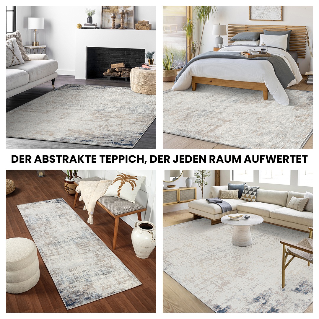 Livabliss Teppich »UTRECHT«, rechteckig, 9 mm Höhe, Designerteppich in Marmor Optik, Kurzflor Wohnzimmerteppich/Läufer