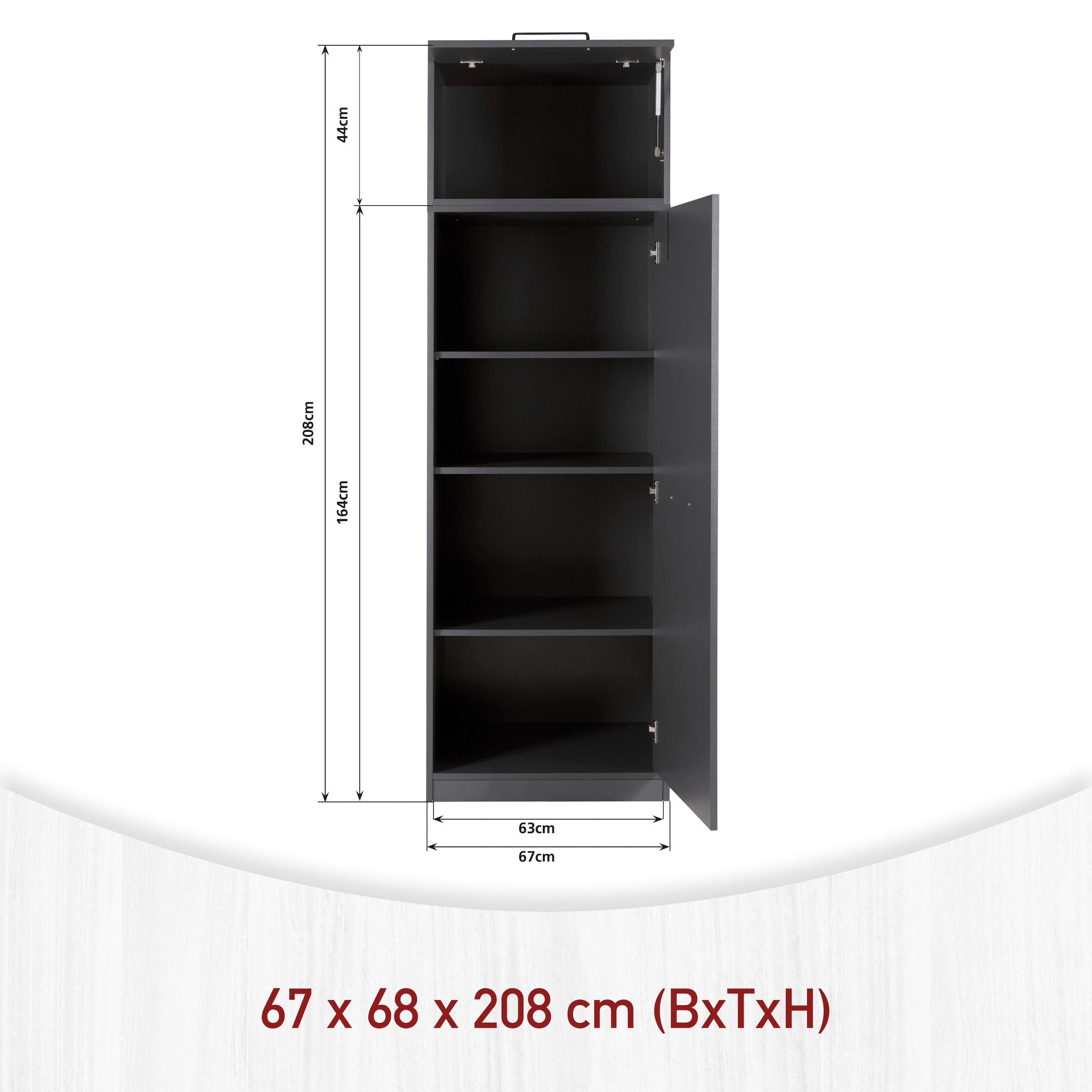 Inter Link Mehrzweckschrank »Norela, 2-tlg. Haushaltsschrank, inkl. Kleiderstange, 67 x 68 x 208 cm« 1 Stk. tlg. Hauswirtschaftsraum, höhenverstellbare Füße und Einlegeböden