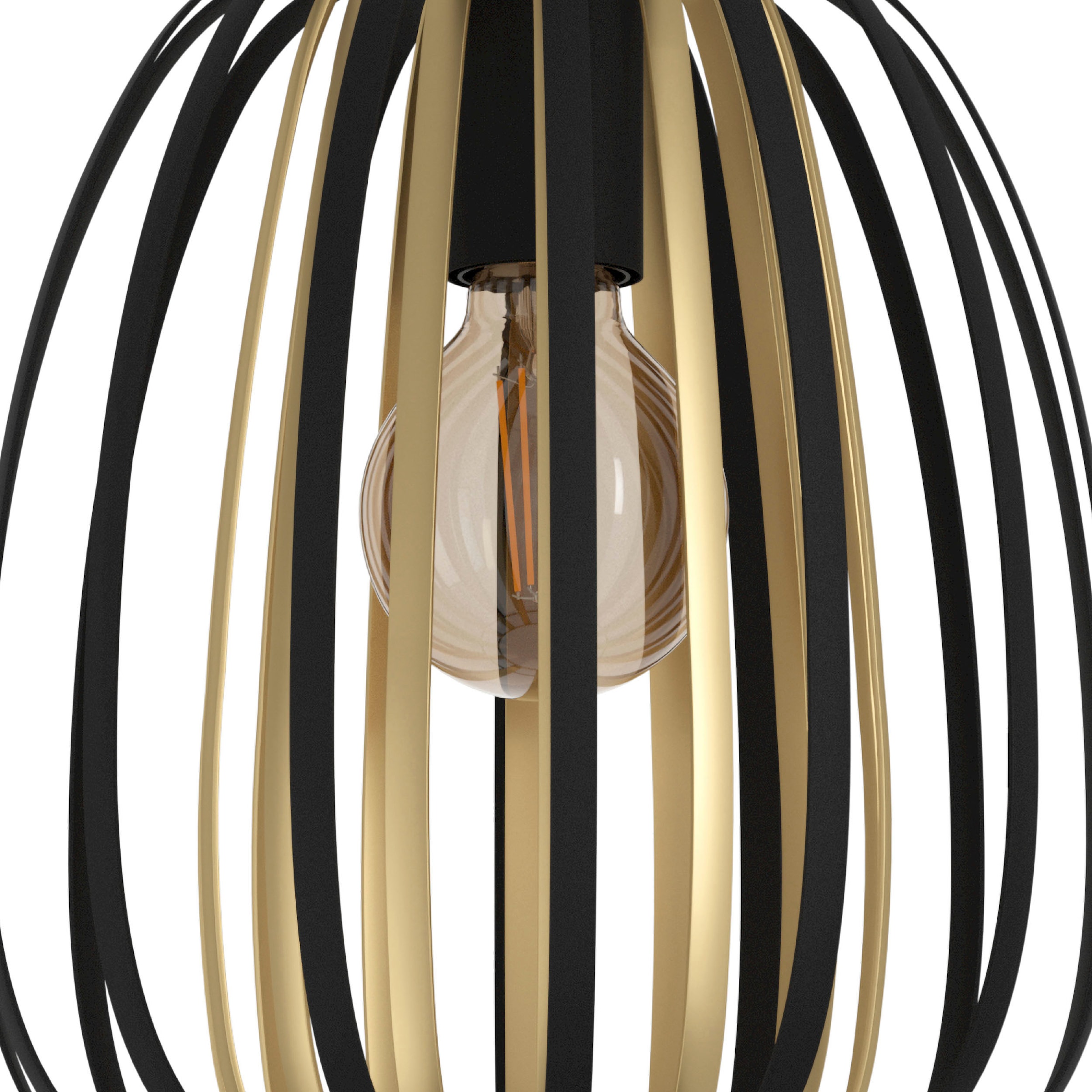 EGLO Hängeleuchte »ENCINITOS Pendellampe, Stahl, E27, IP20, Hängelampe, Vintage, Lampe«, Leuchtmittel E27 | Leuchtmittel wechselbar-ohne Leuchtmittel, Hängeleuchte, H110 x Ø25,5 cm, schwarz, gold, 1X40W exkl.