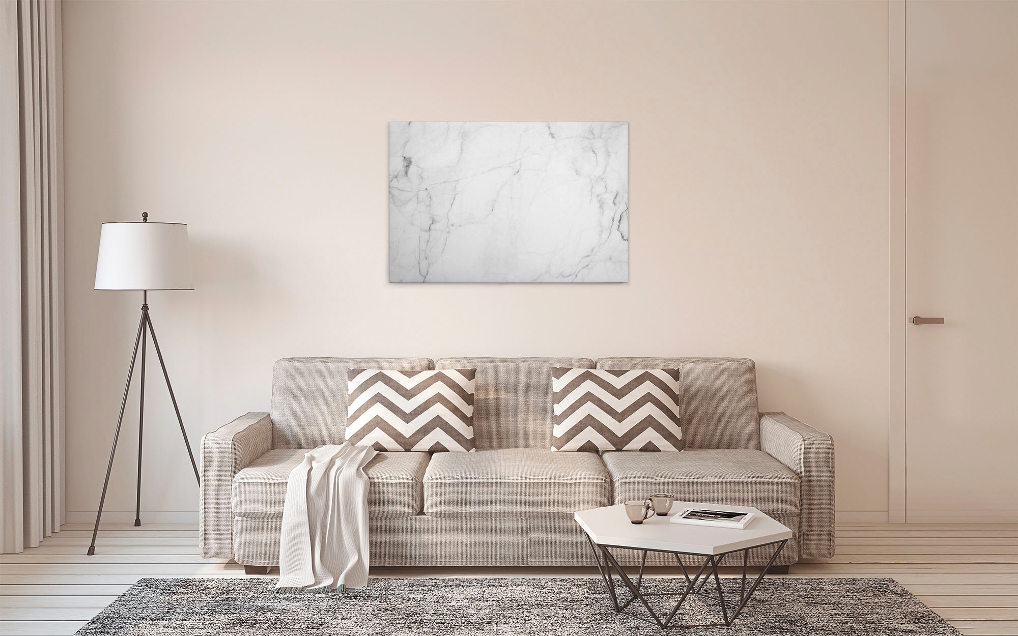A.S. Création Leinwandbild »White Marble«, Kunst-Marmor-Kinder, (1 St.), Marmoroptik Marmor Keilrahmen Leinwand-Bild Wohnzimmer modern Wandbild