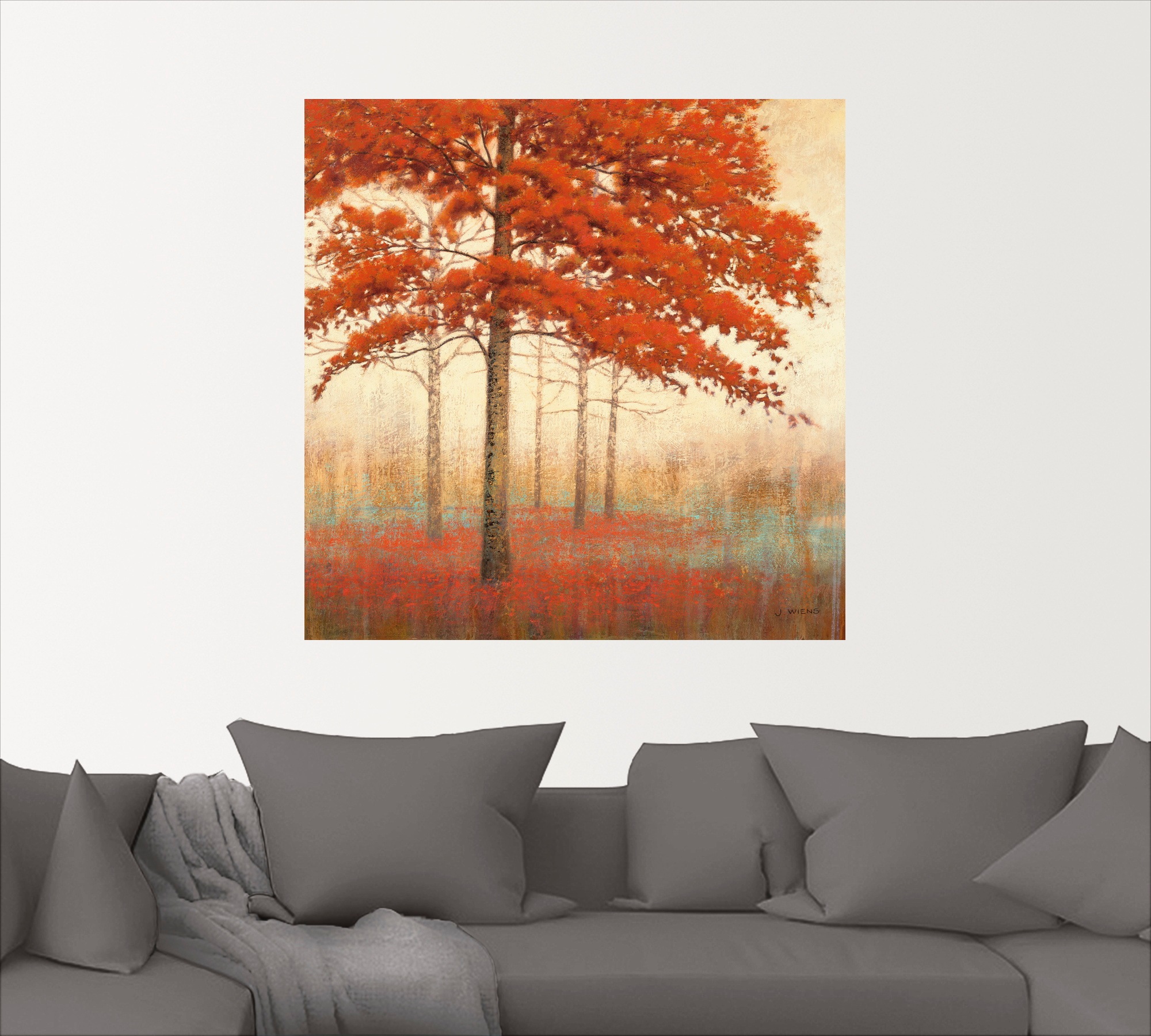 bestellen als | BAUR versch. in Leinwandbild, Poster oder II«, St.), »Herbst (1 Wandaufkleber Artland Baum Bäume, Größen Wandbild