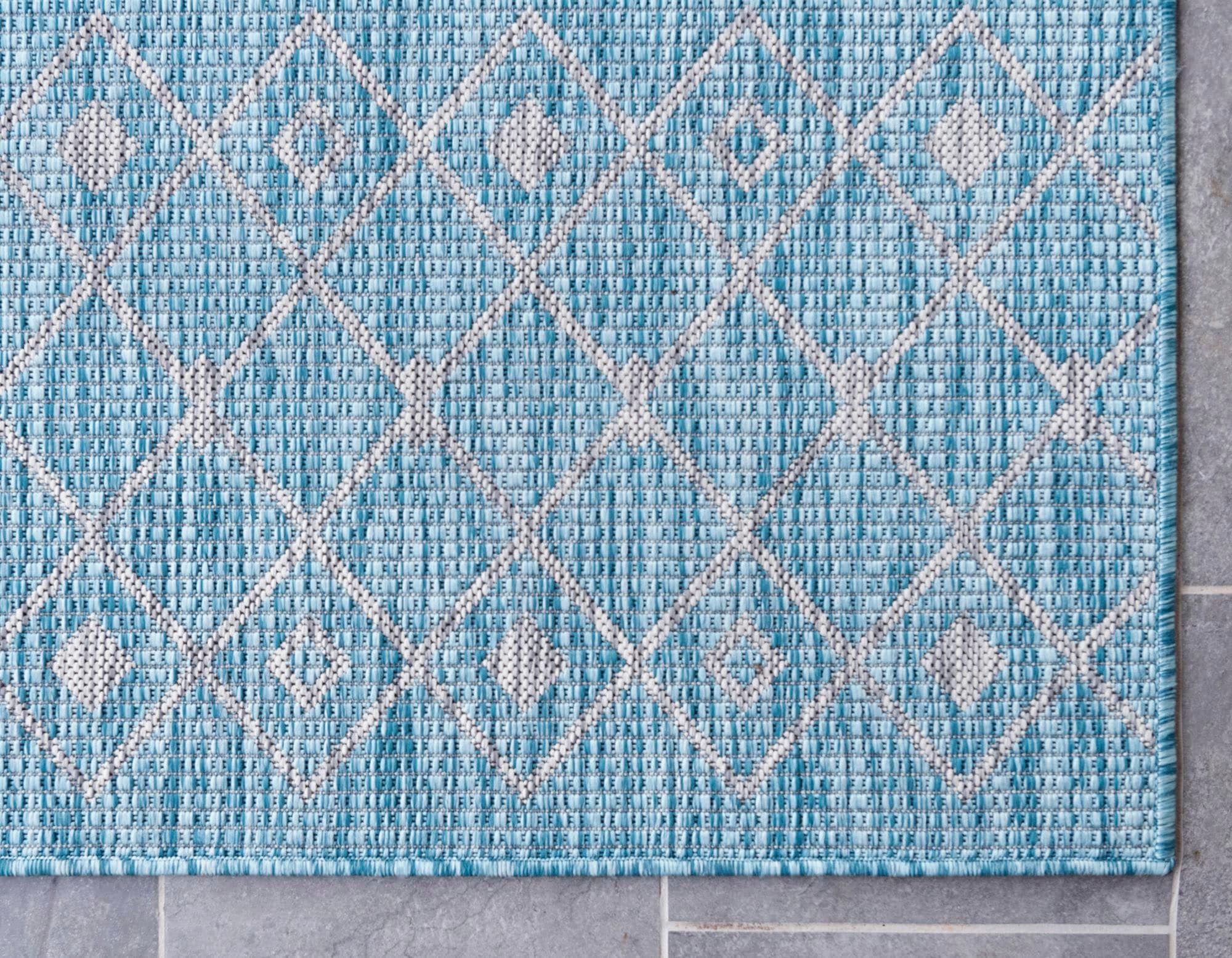 Myflair Möbel & Accessoires Teppich »Outdoor Crosses Lagerräumung«, rechteckig, 4 mm Höhe, Flachgewebe, Rauten Muster, In- und Outdoor geeignet