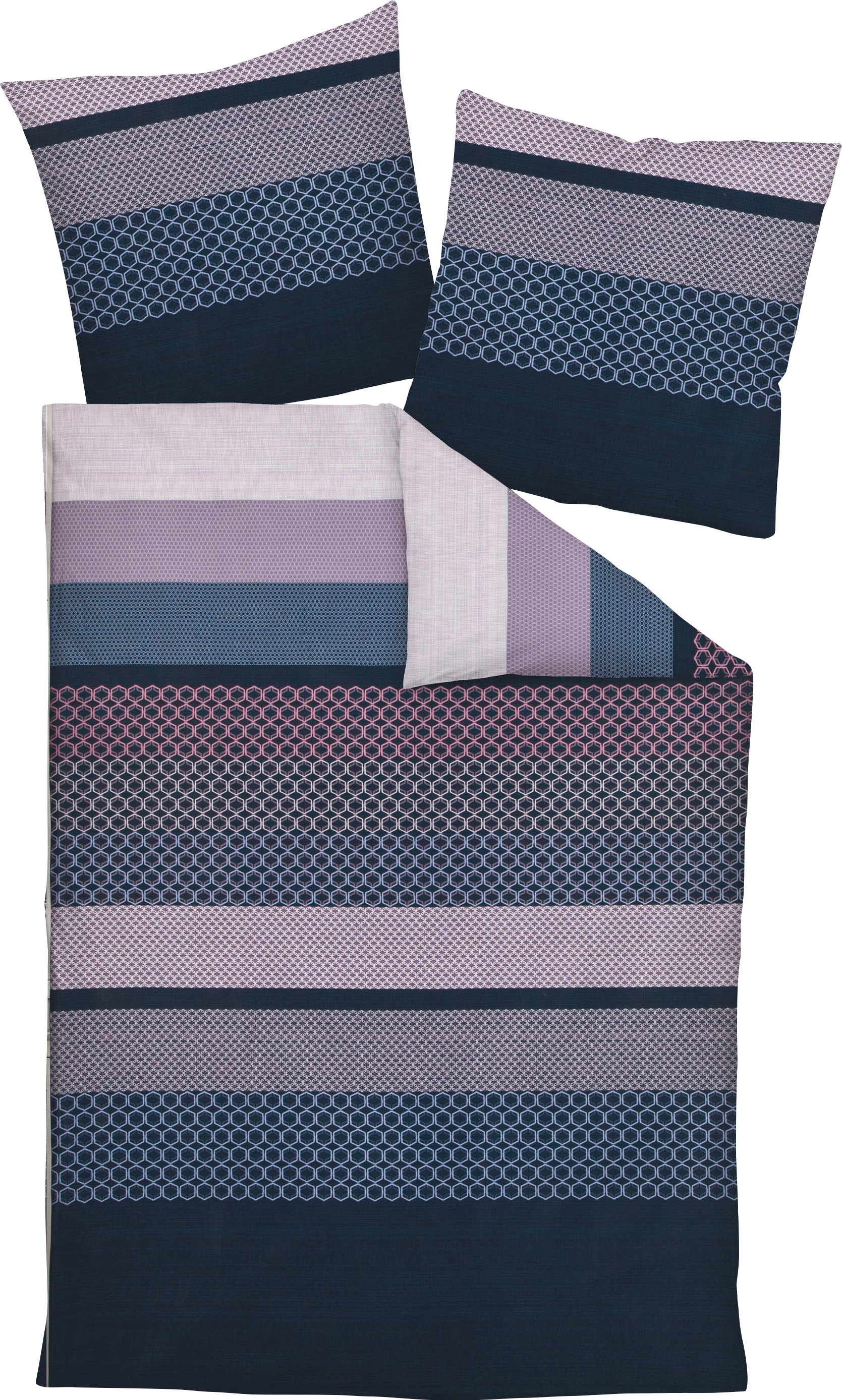 Janine Bettwäsche »moments 98071«, Bettwäsche in Mako Satin Qualität, Bettwäsche mit seidigem Glanz