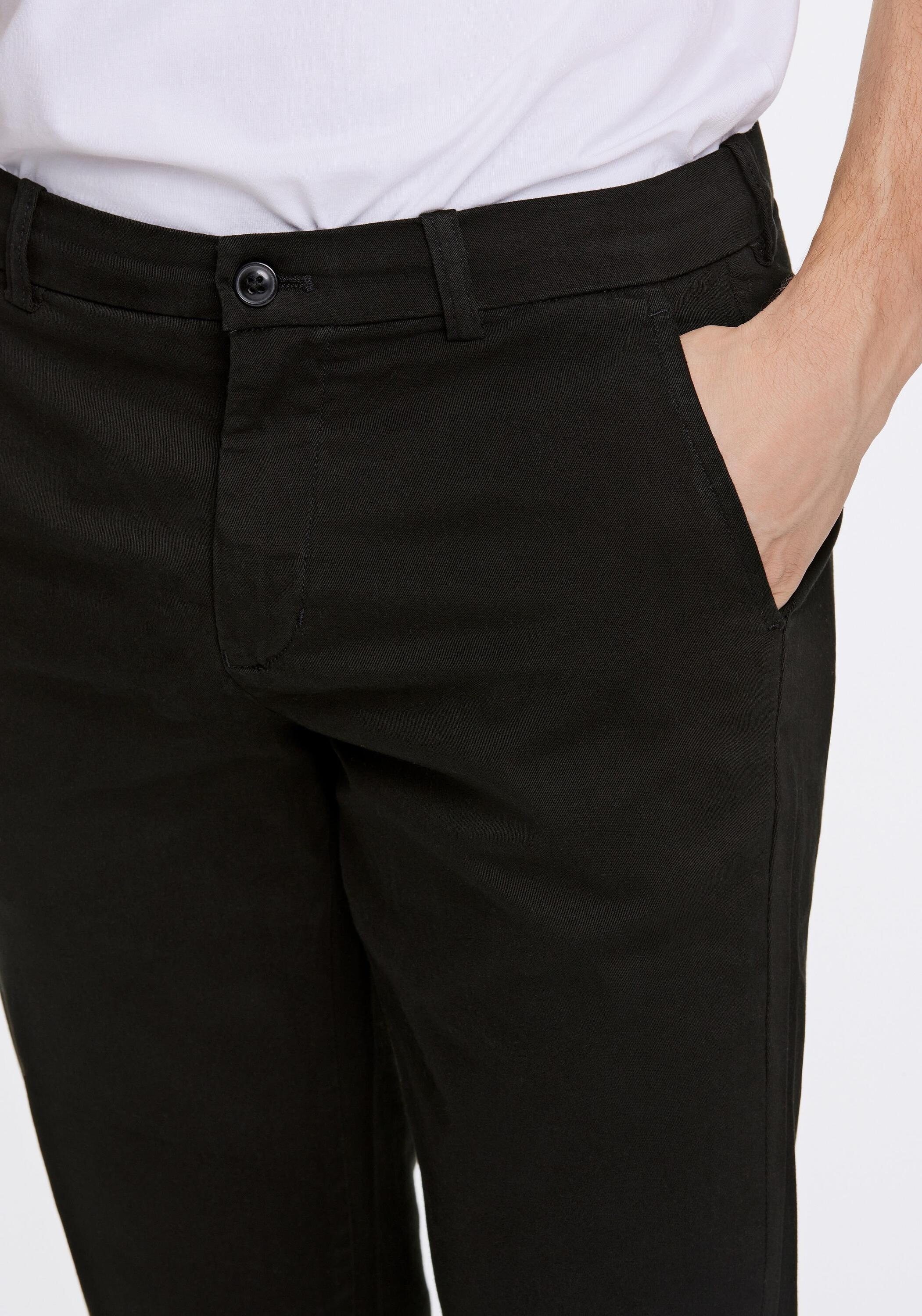 Chinos LINDBERGH "Chino Slim Fit", Herren, Gr. 36, Länge 30, schwarz, Obermaterial: 98% Baumwolle, 2% Elasthan, unifarben, slim fit, Hosen 3